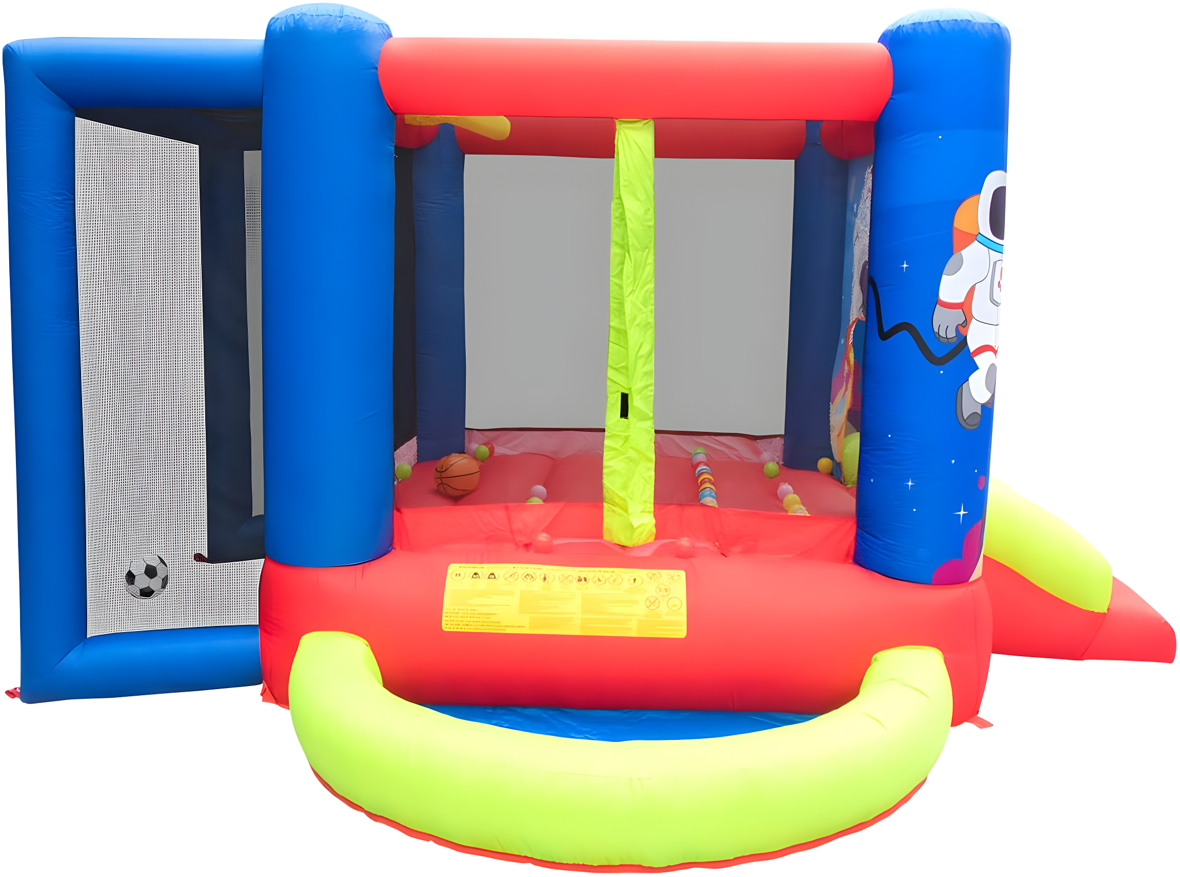 Inflatable Bounce House with Slide, Jumping Castle with Blower for Kids Play House with Wave Pool