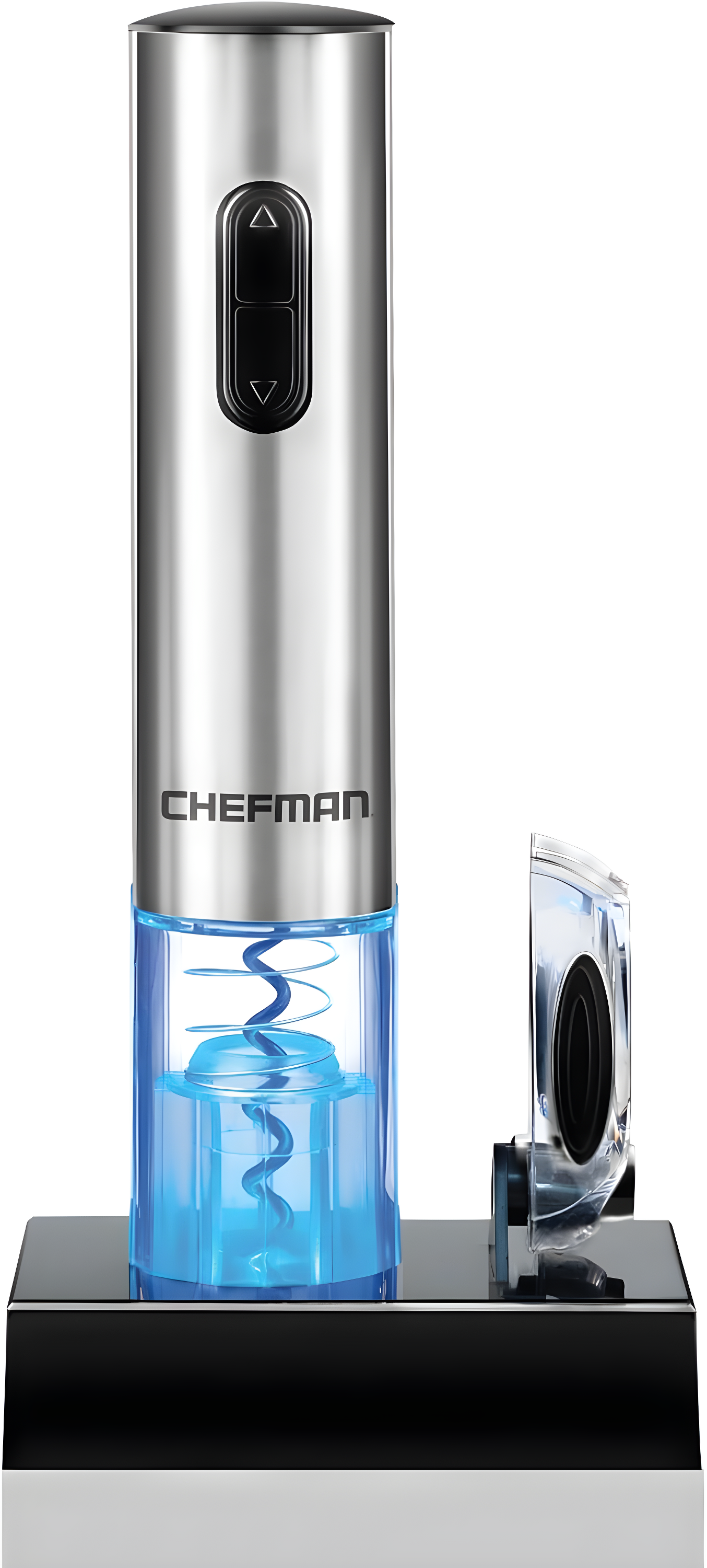 Chefman Electric Wine Opener w/ Foil Cutter, Rechargeable Battery - Stainless Steel, New
