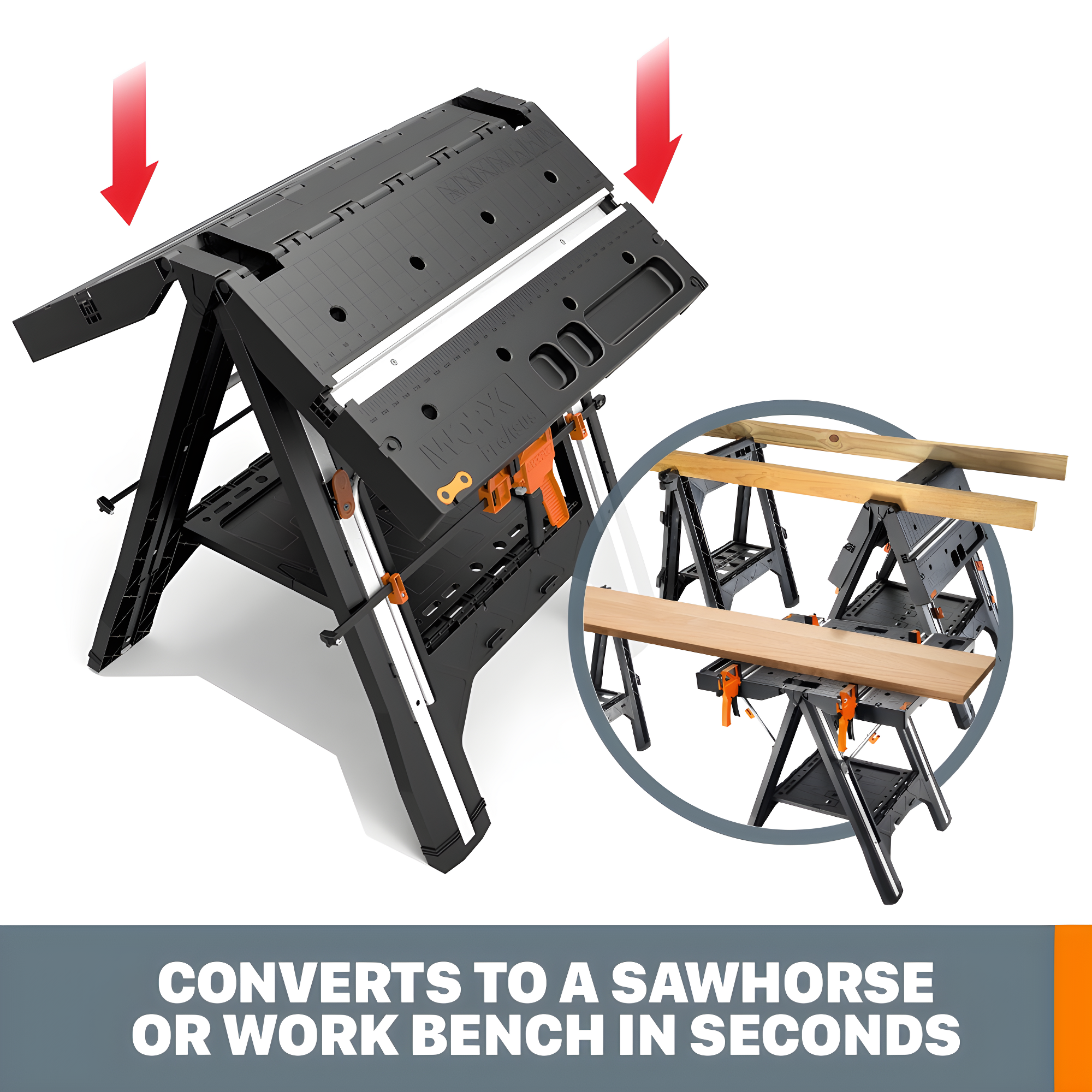 Worx WX051 Pegasus with (2) quick clamps and (4) clamp dogs