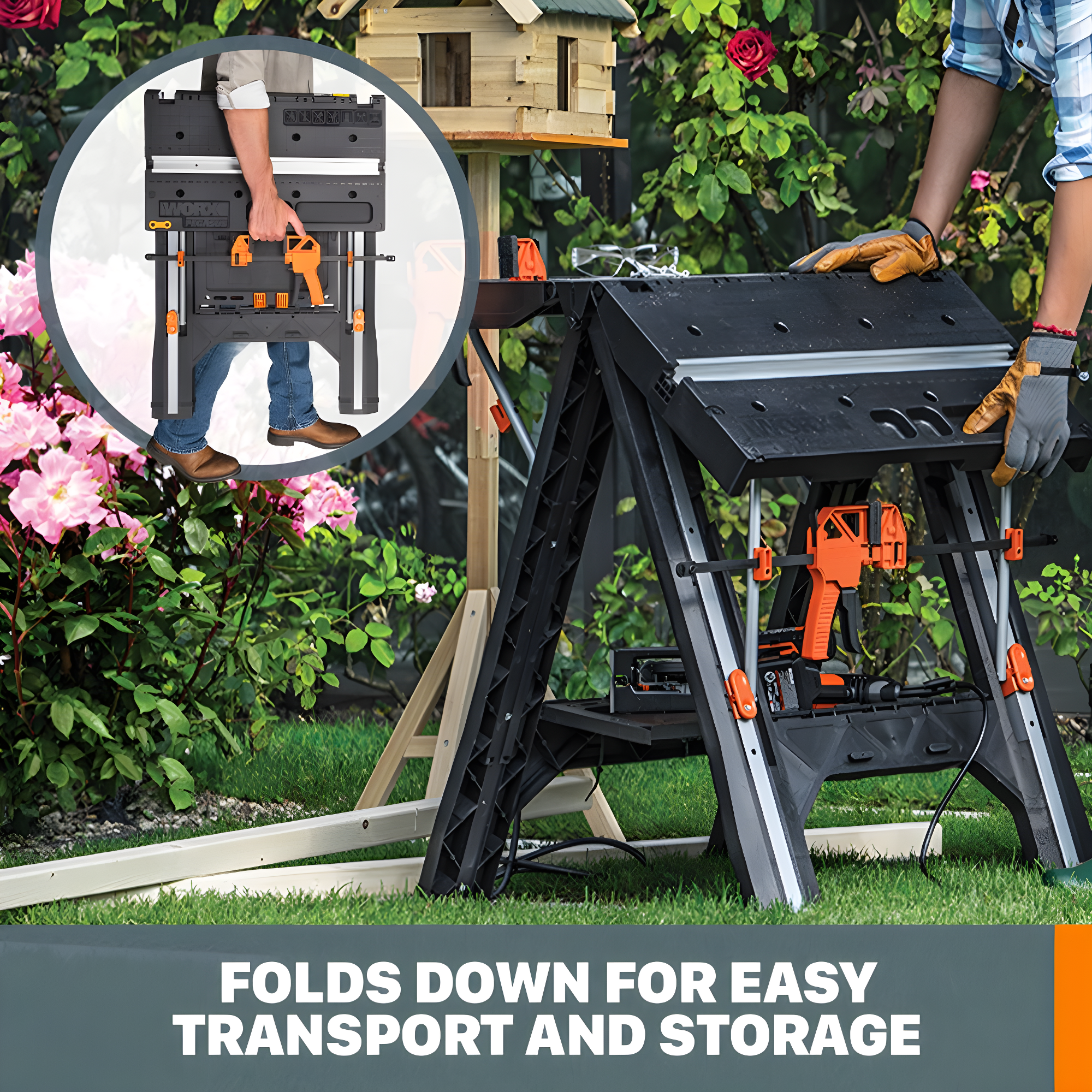 Worx WX051 Pegasus with (2) quick clamps and (4) clamp dogs