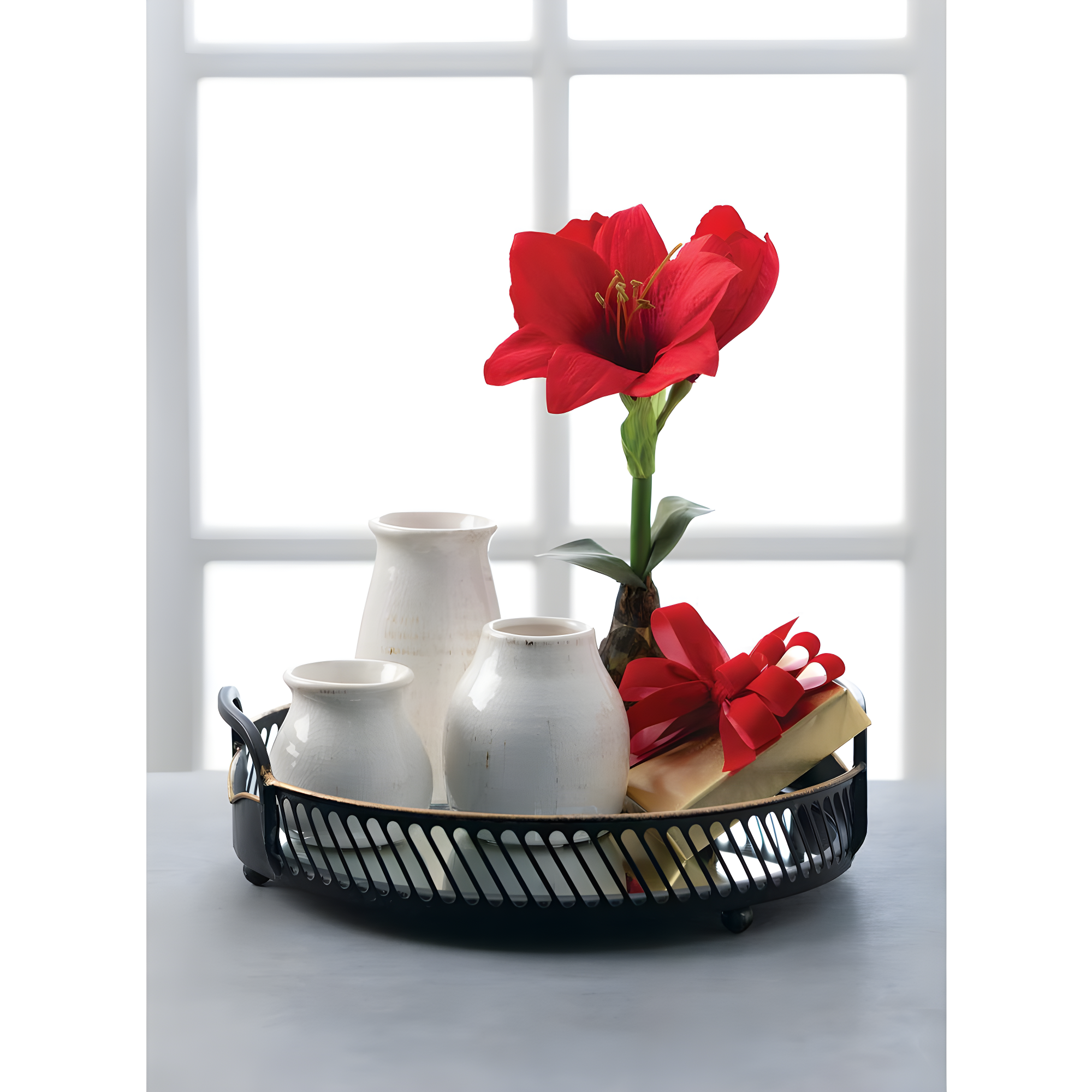 Sullivans Set of 3 Petite Ceramic Vases 3"H, 4.5"H & 5.5"H White
