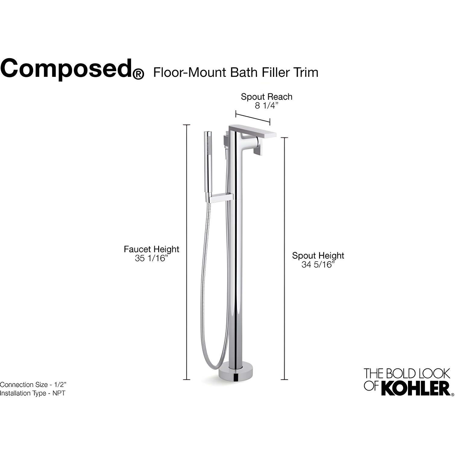 Composed Freestanding Bath Faucet