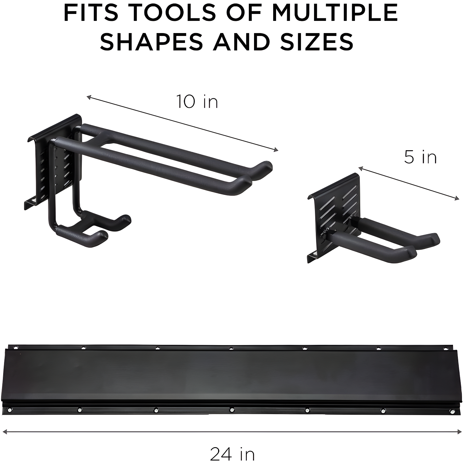RaxGo Tool Storage Rack, 8 Piece Wall Mounted Garage Organizer for Broom, Mop, Rake Shovel & Tools