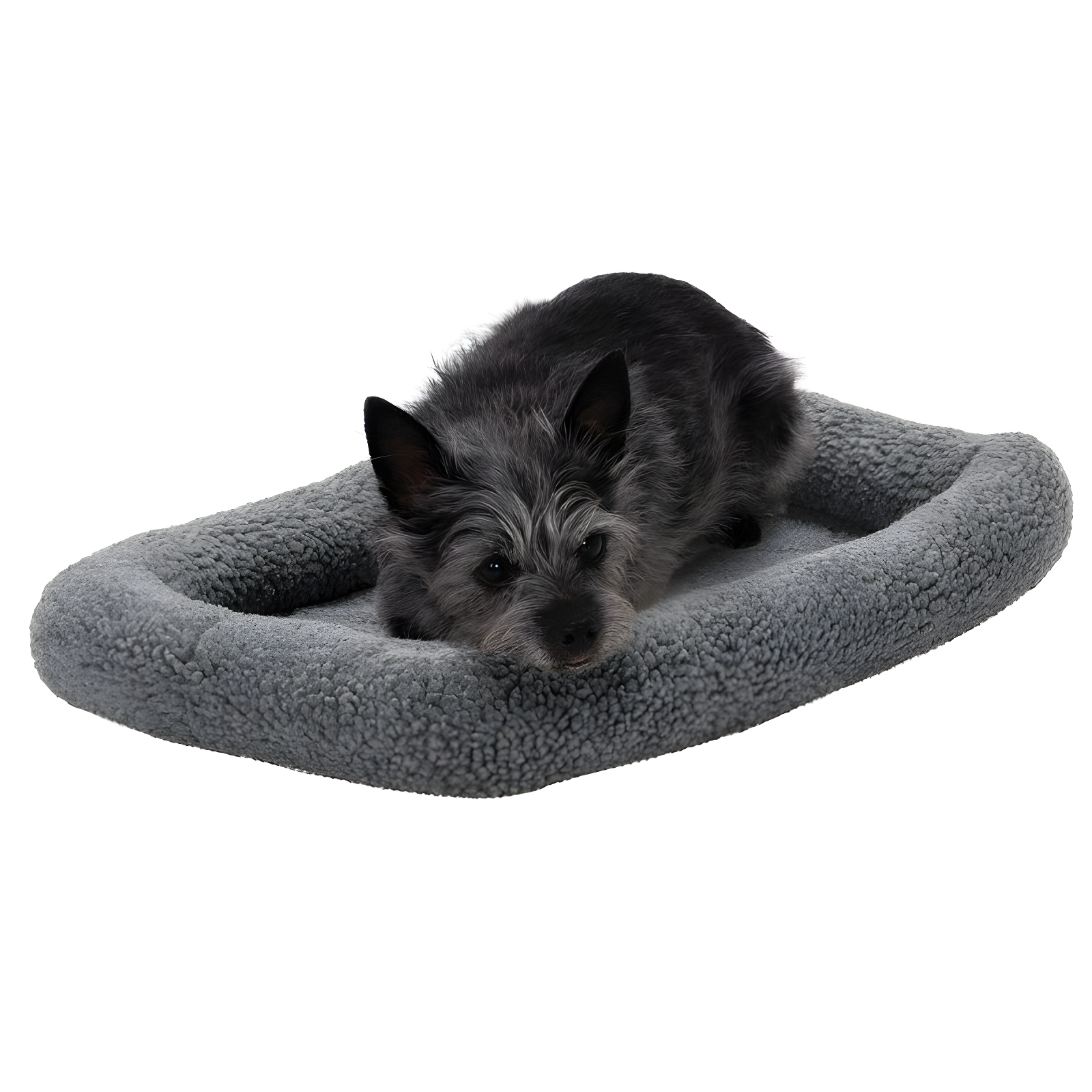 Faux Lambswool Crate Bolster Pet Bed