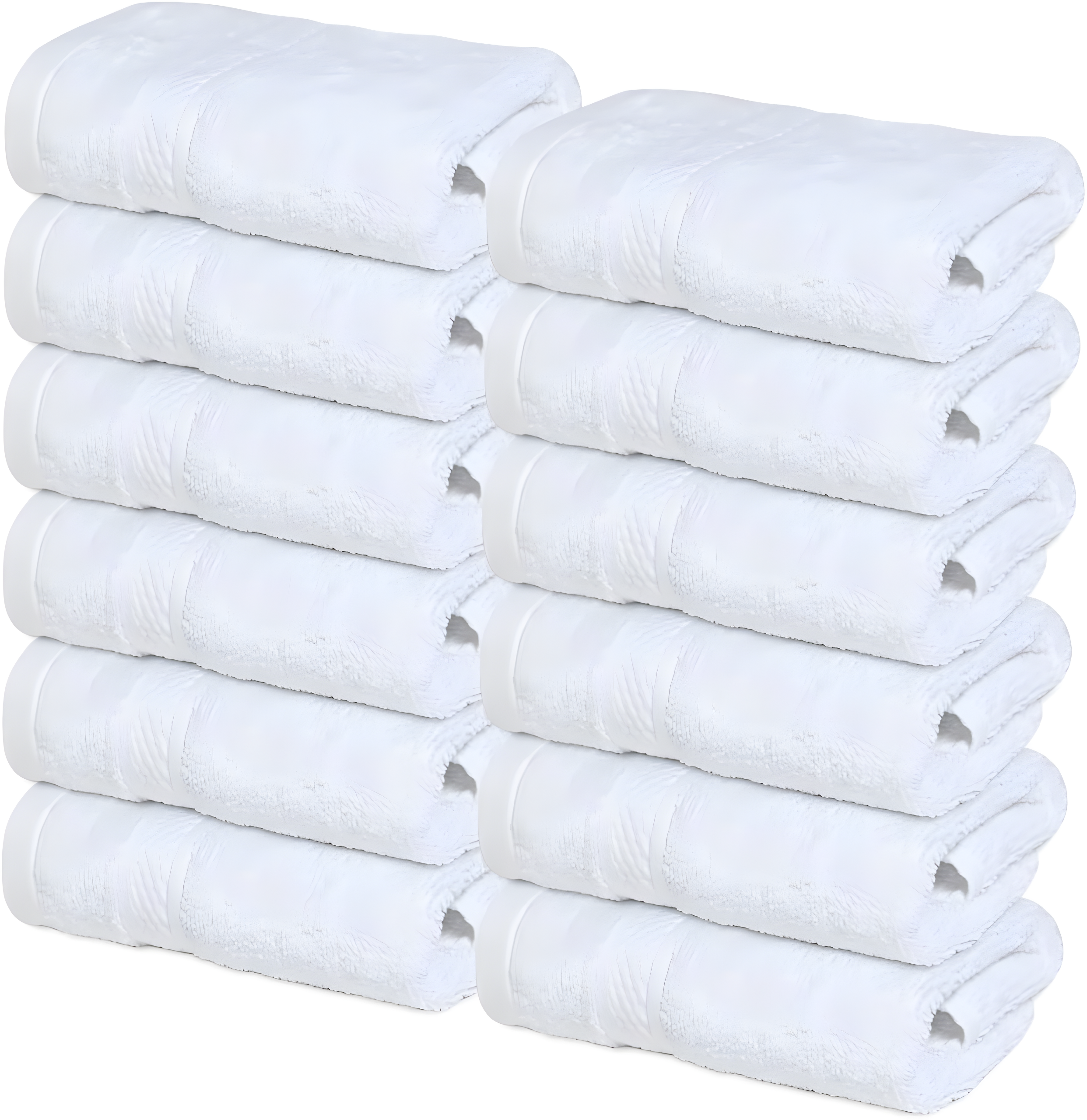 Infinitee Xclusives 12 Pack Premium White Soft Wash Cloths and Face Towels, 13x13 100% Cotton