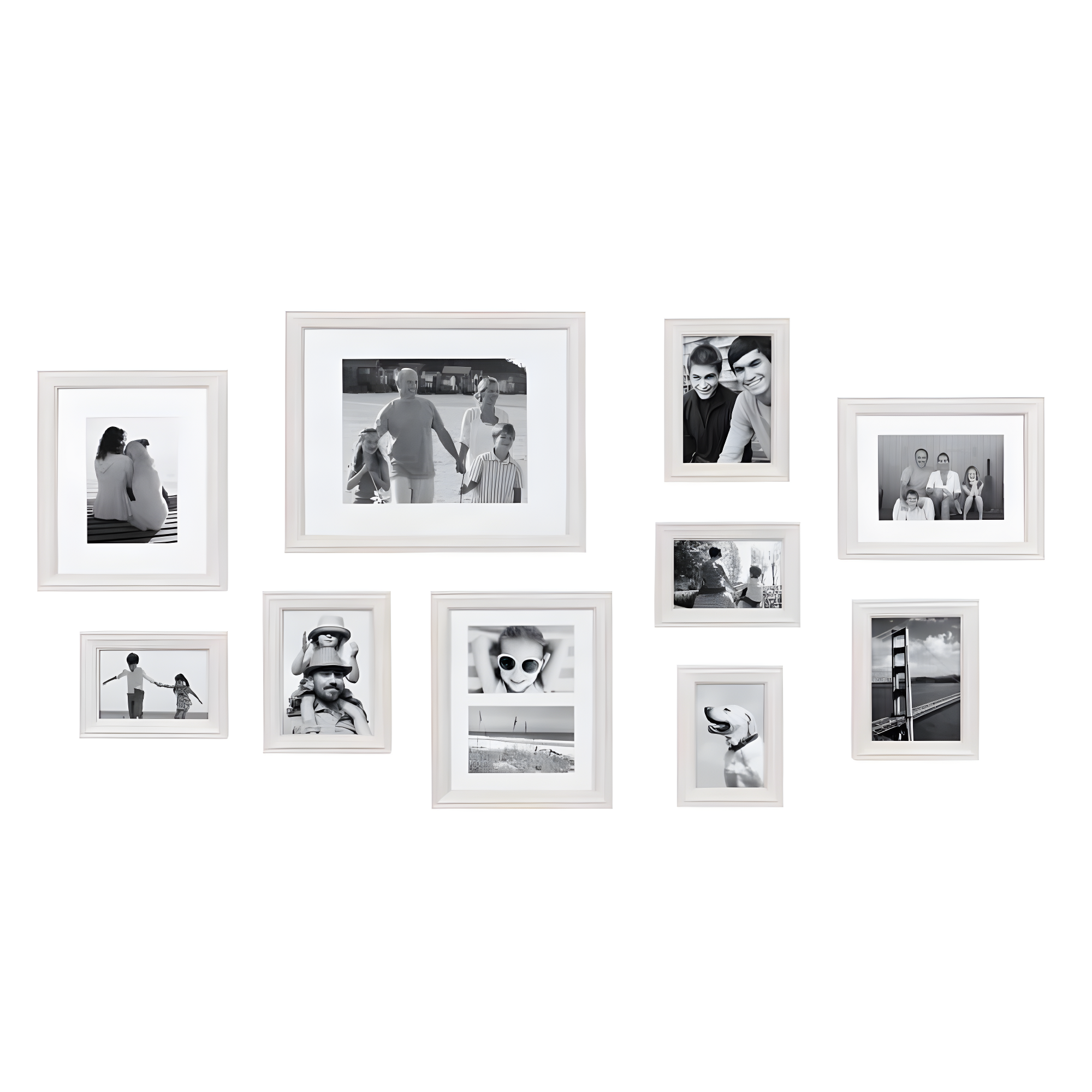 10pc Bordeaux Frame Box Set Matte White - Kate & Laurel All Things Decor: Wall Display, Modern Decor Style