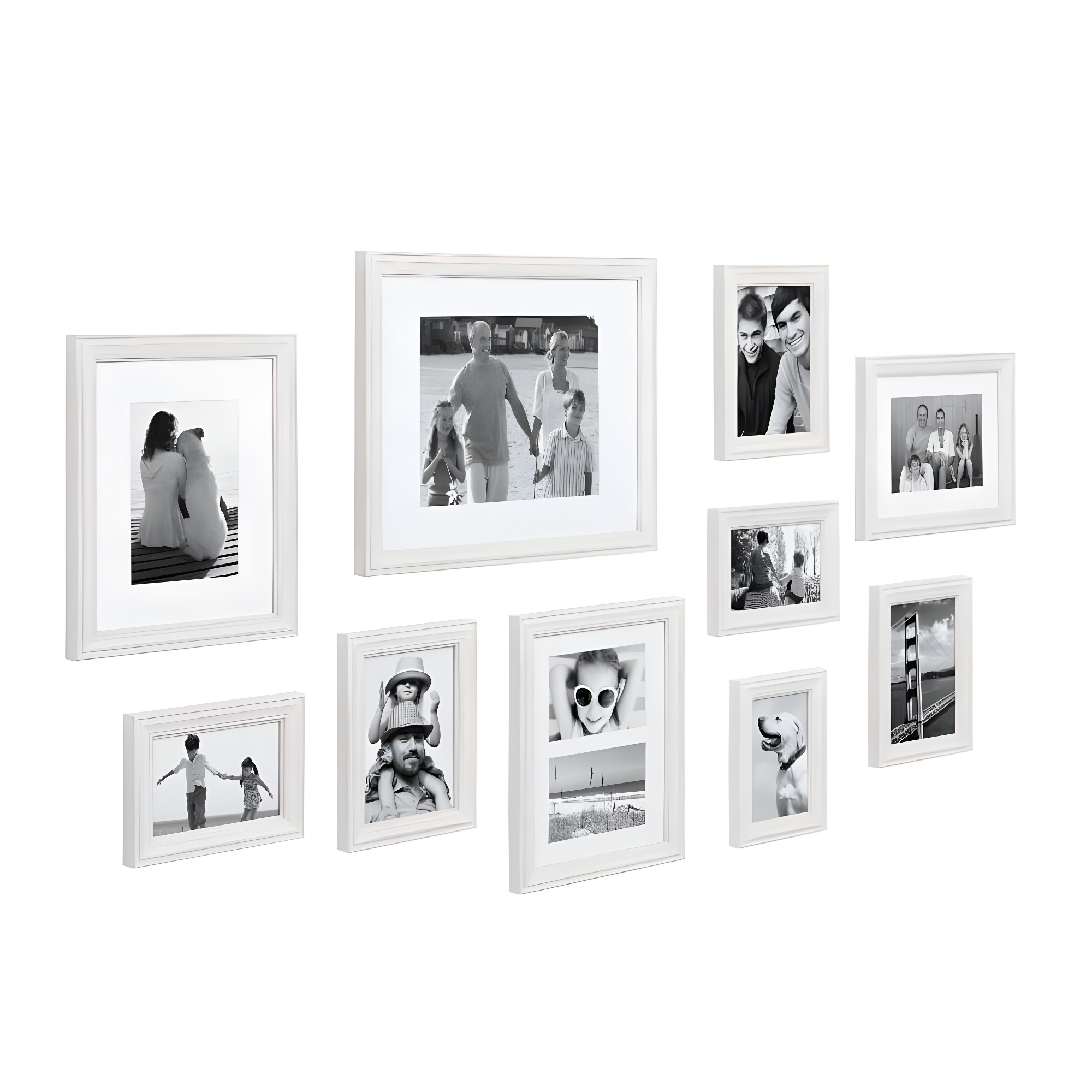 10pc Bordeaux Frame Box Set Matte White - Kate & Laurel All Things Decor: Wall Display, Modern Decor Style