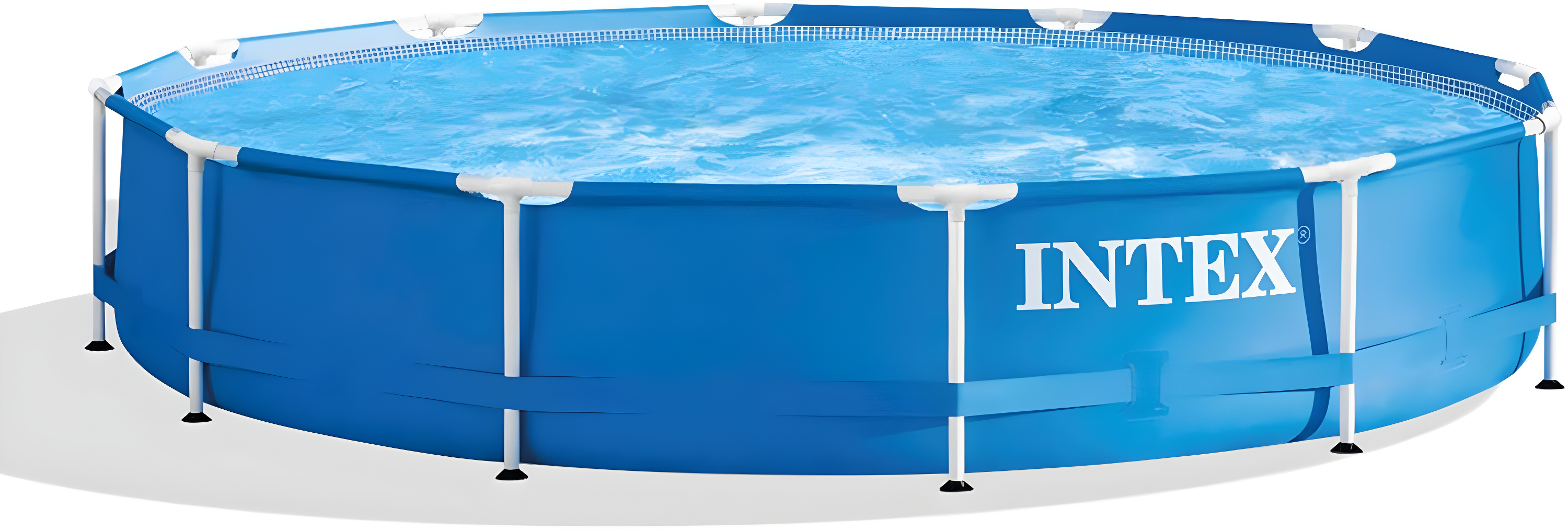 Intex Intex Round Metal Frame Outdoor Backyard Above Ground Swimming Pool