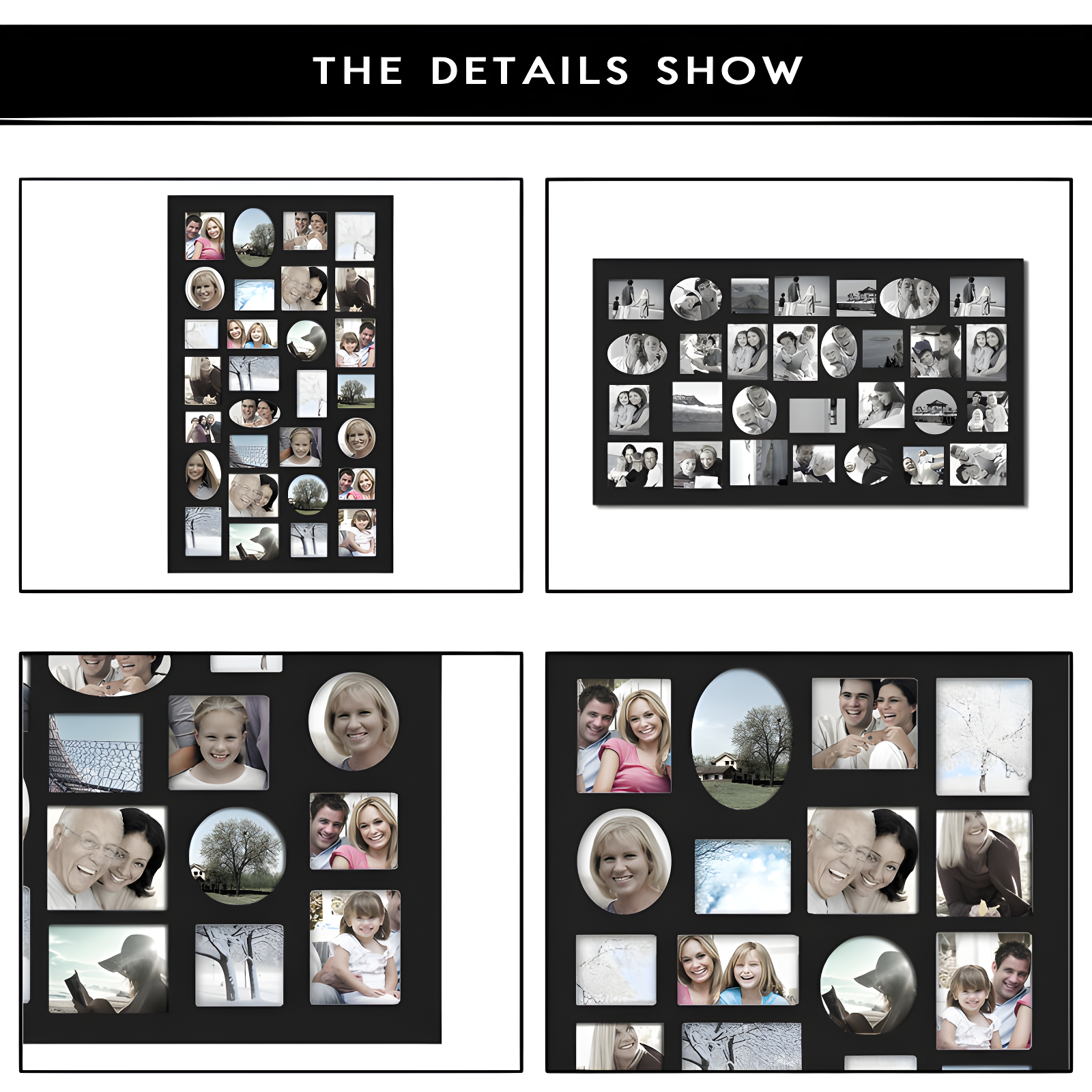 Adeco Trading Black Solid + Manufactured Wood Picture Frame