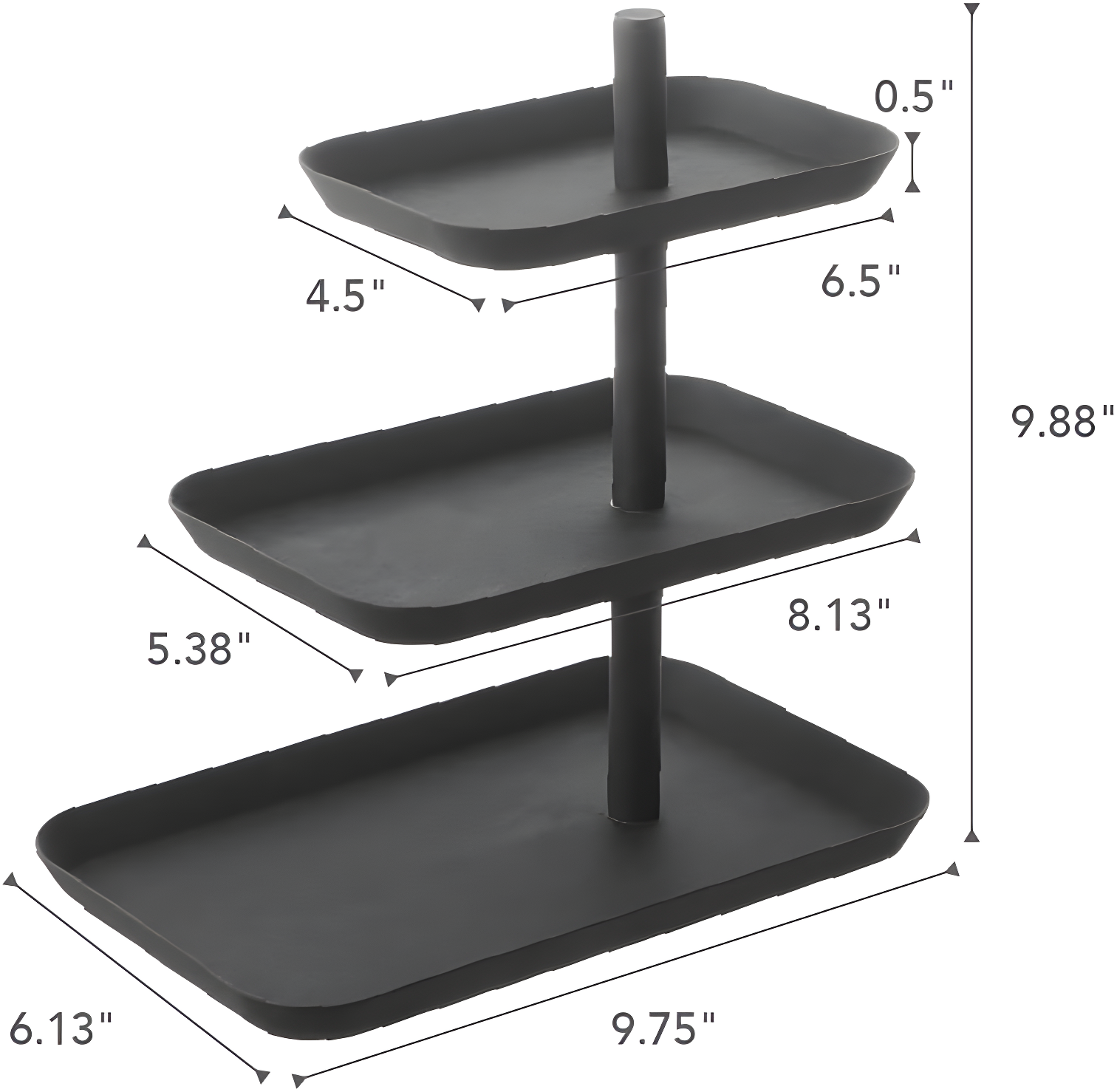 Yamazaki Home 3-Tier Accessory Tray - Jewelry Holder & Storage Organizer, Steel