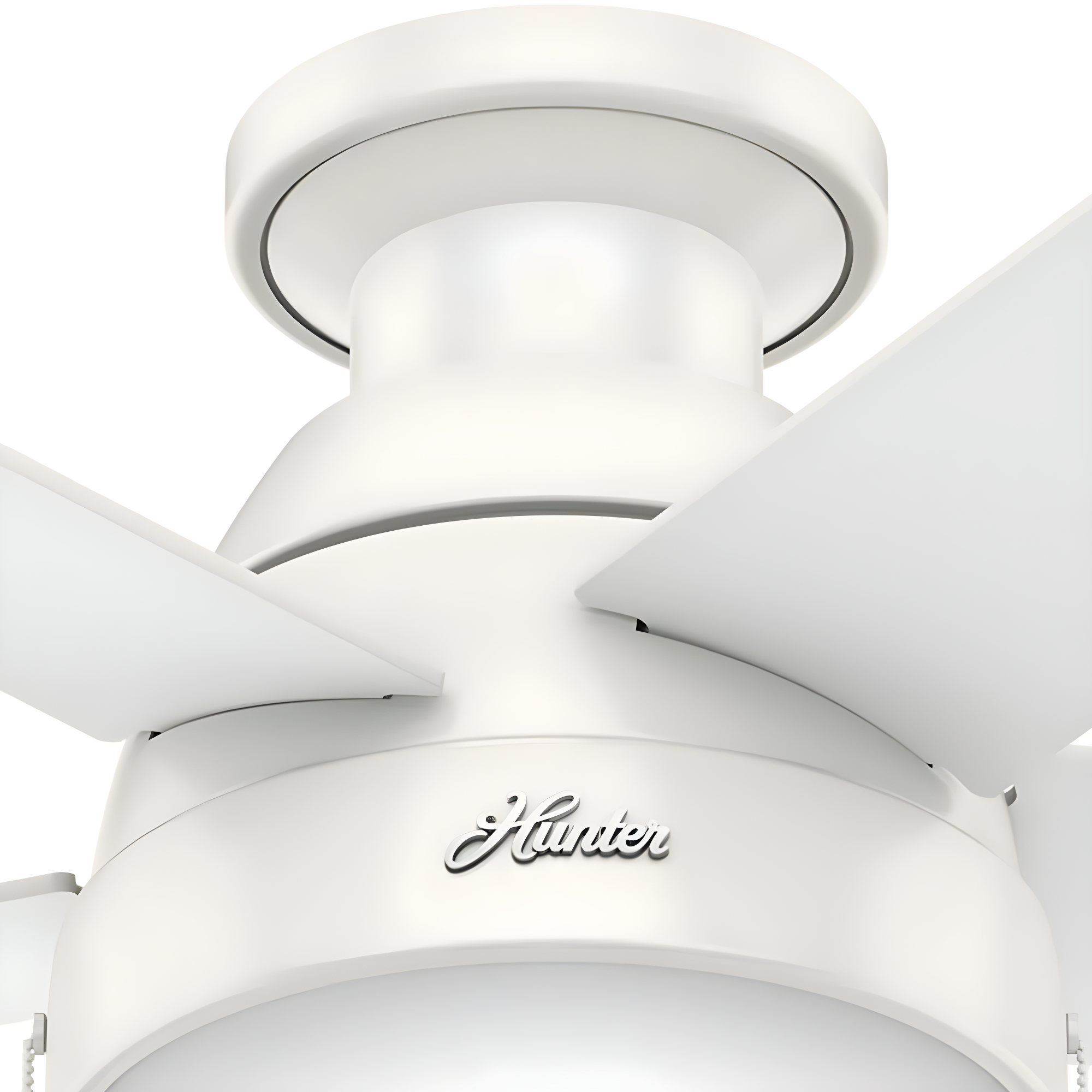 46" Anslee 5 - Blade LED Flush Mount Ceiling Fan with Pull Chain and Light Kit Included