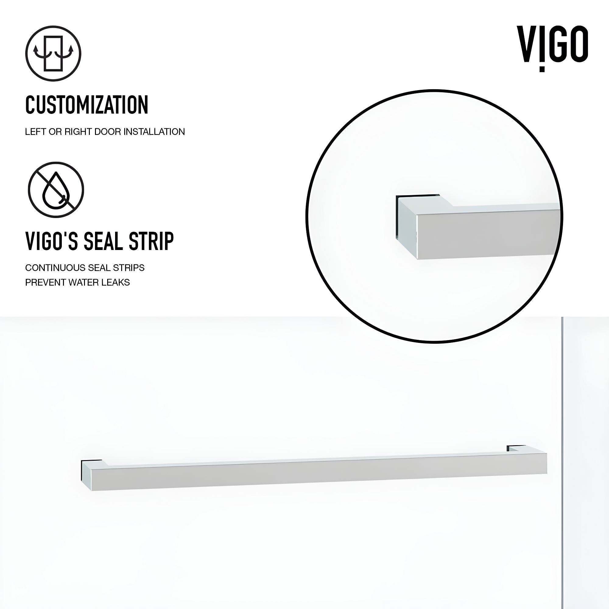 Houston 56-60" W x 66" H Double Sliding Frameless Tub Door with 3/8" Clear Glass