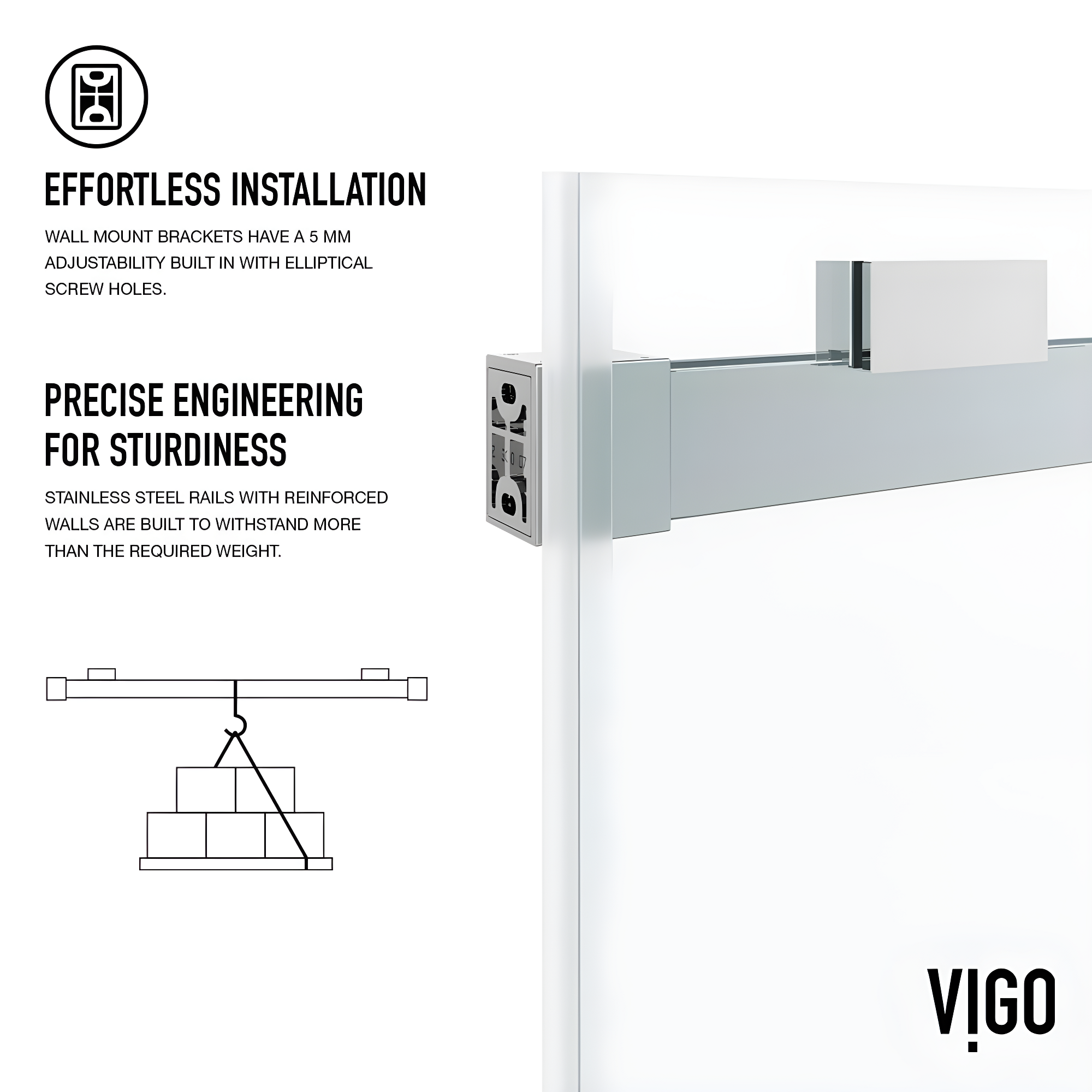 Houston 56-60" W x 66" H Double Sliding Frameless Tub Door with 3/8" Clear Glass