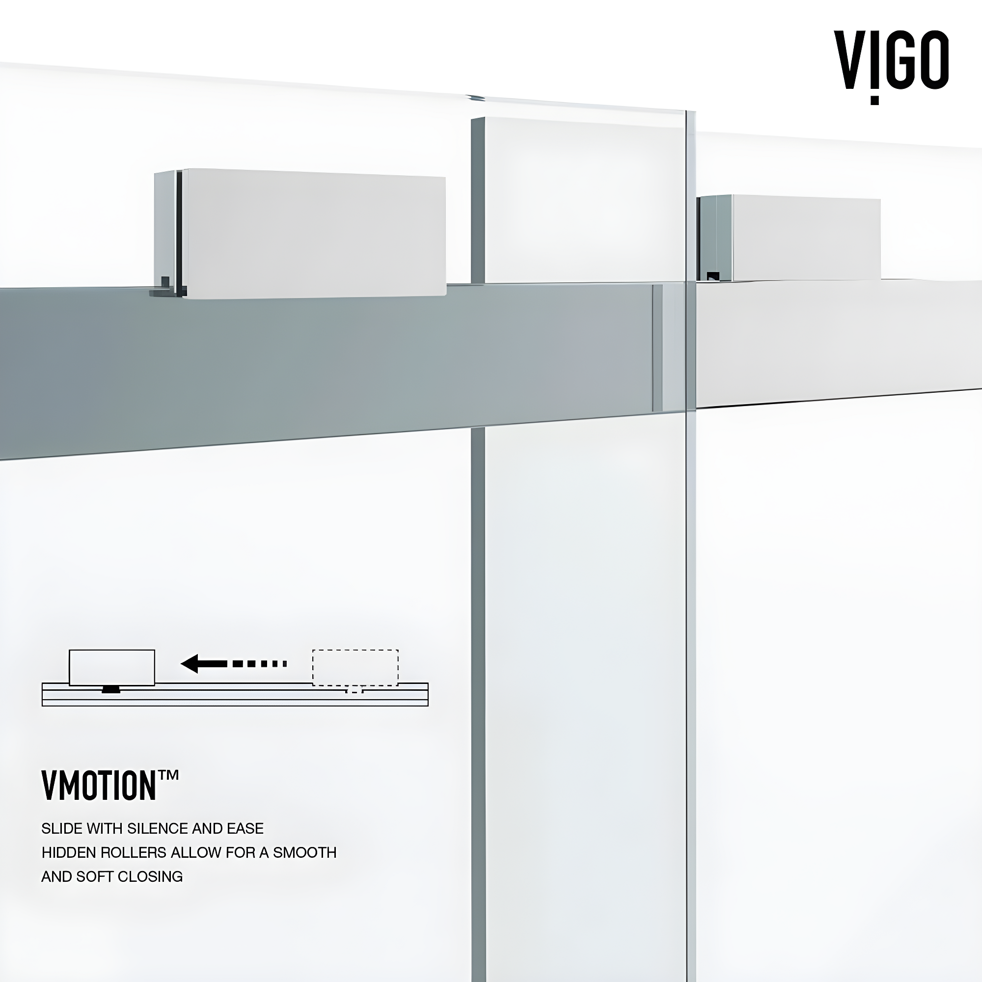 Houston 56-60" W x 66" H Double Sliding Frameless Tub Door with 3/8" Clear Glass