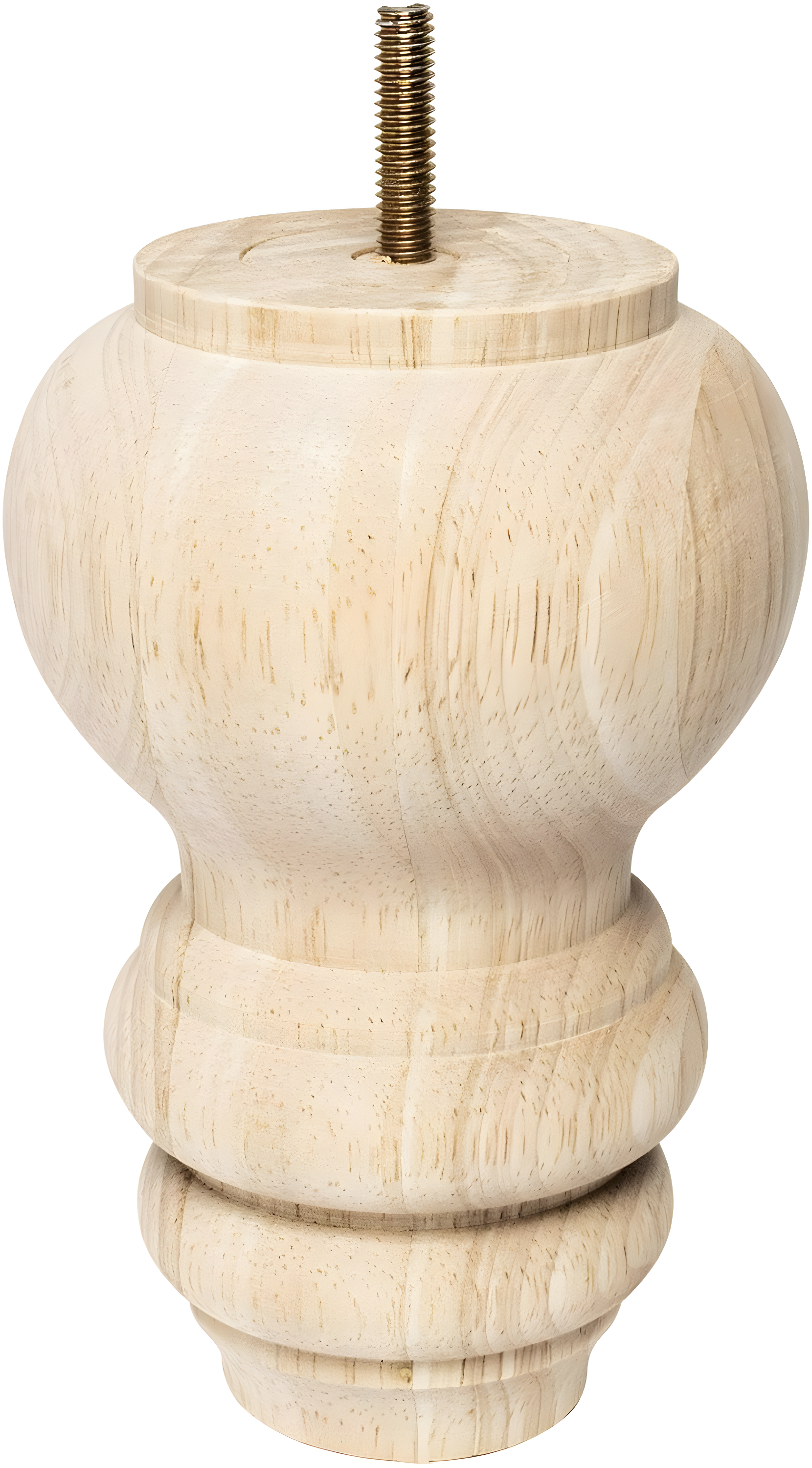 6 in x 4 in Solid Hardwood Round Bun Foot