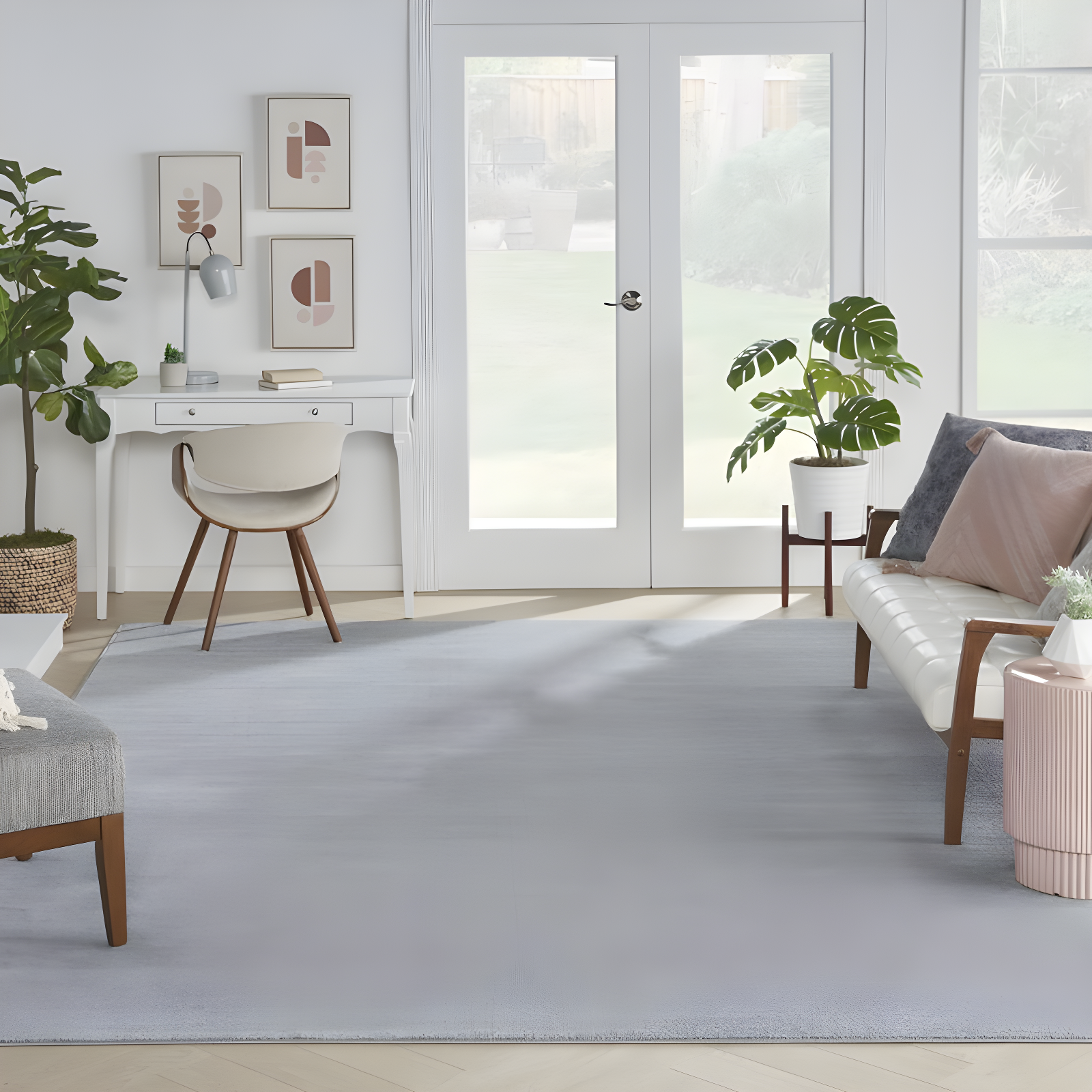 Nourison Essentials Easy Care Indoor Outdoor Area Rug - Silver Grey 10' x 14'