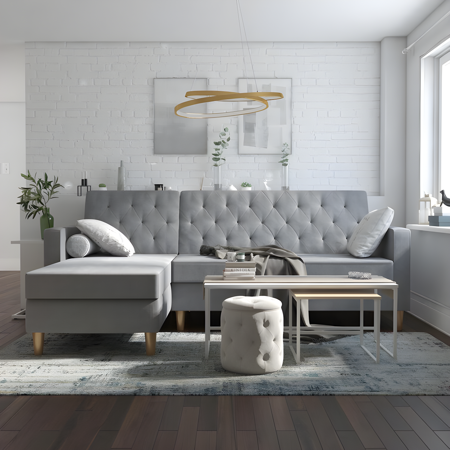 Liberty Upholstered Reversible Chaise Sectional with Storage