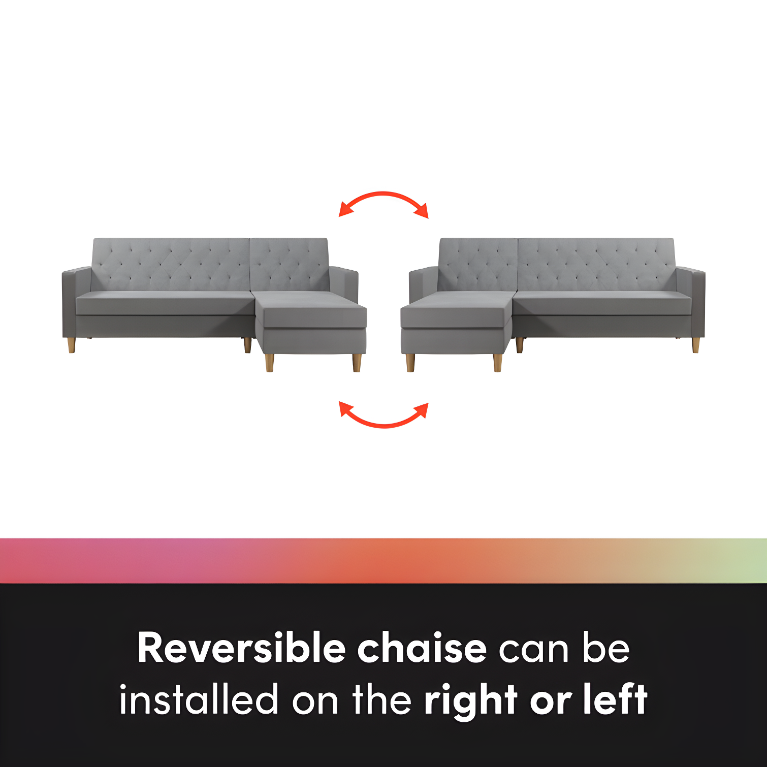 Liberty Upholstered Reversible Chaise Sectional with Storage