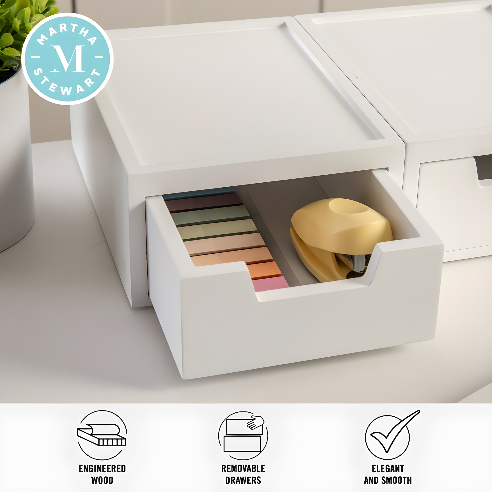 Martha Stewart Thomas Martha Stewart Wooden Storage Boxes With Pullout Drawers (Set of 2)