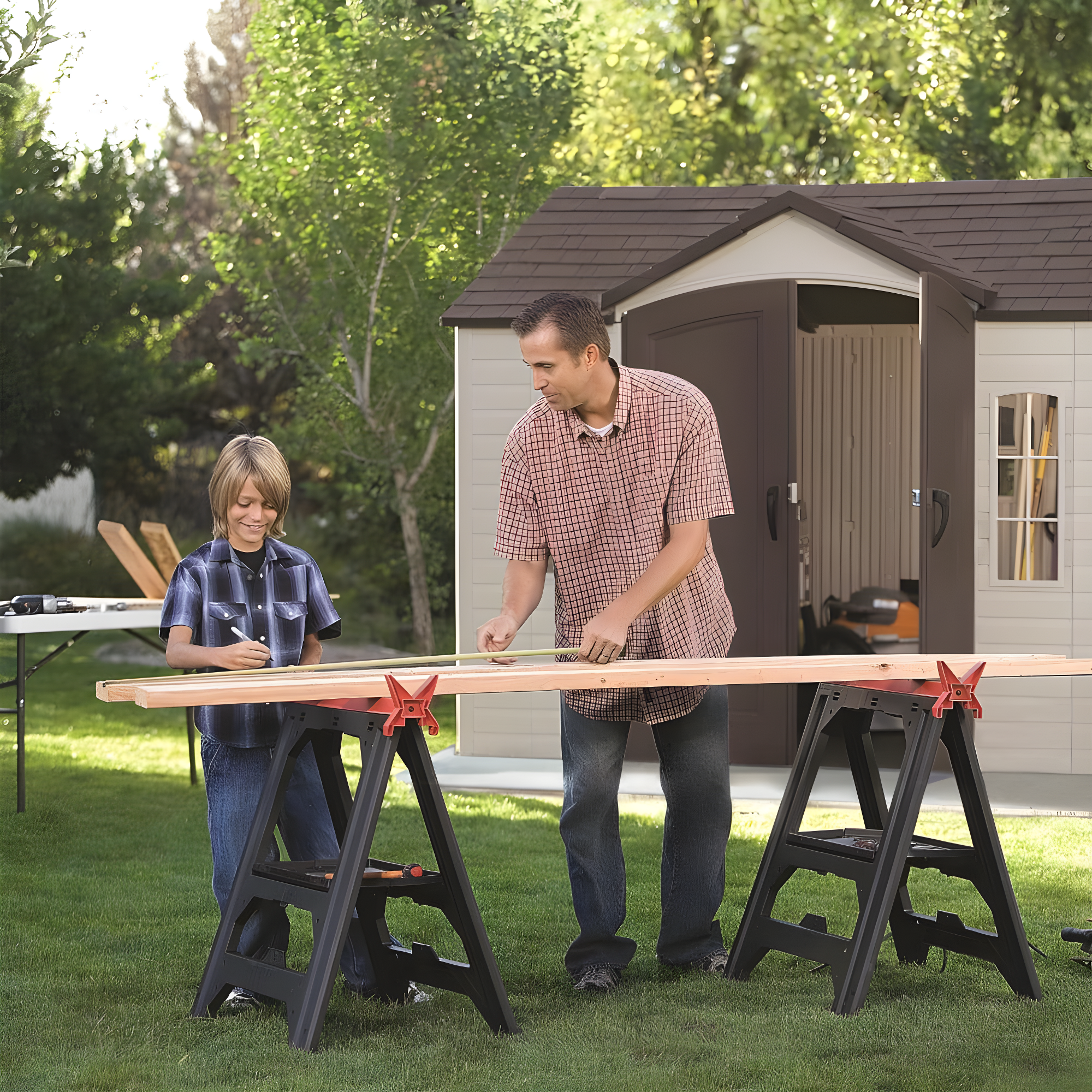 Lifetime 10 Ft. x 8 Ft. High-Density Polyethylene Outdoor Storage Shed with Steel-Reinforced Construction & Reviews | Wayfair