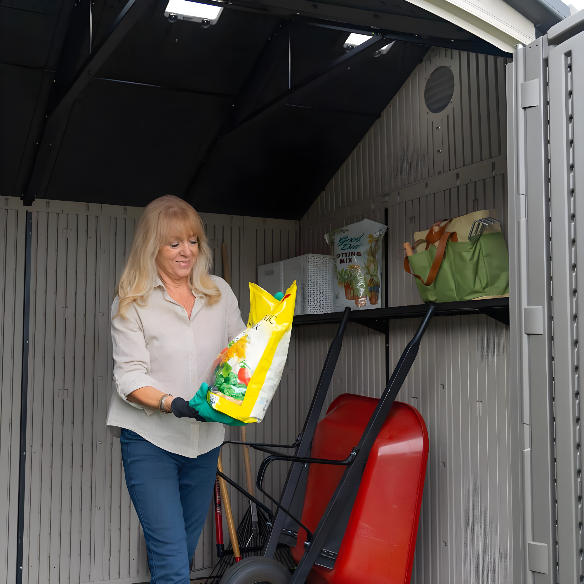 Lifetime 10 Ft. x 8 Ft. High-Density Polyethylene Outdoor Storage Shed with Steel-Reinforced Construction & Reviews | Wayfair