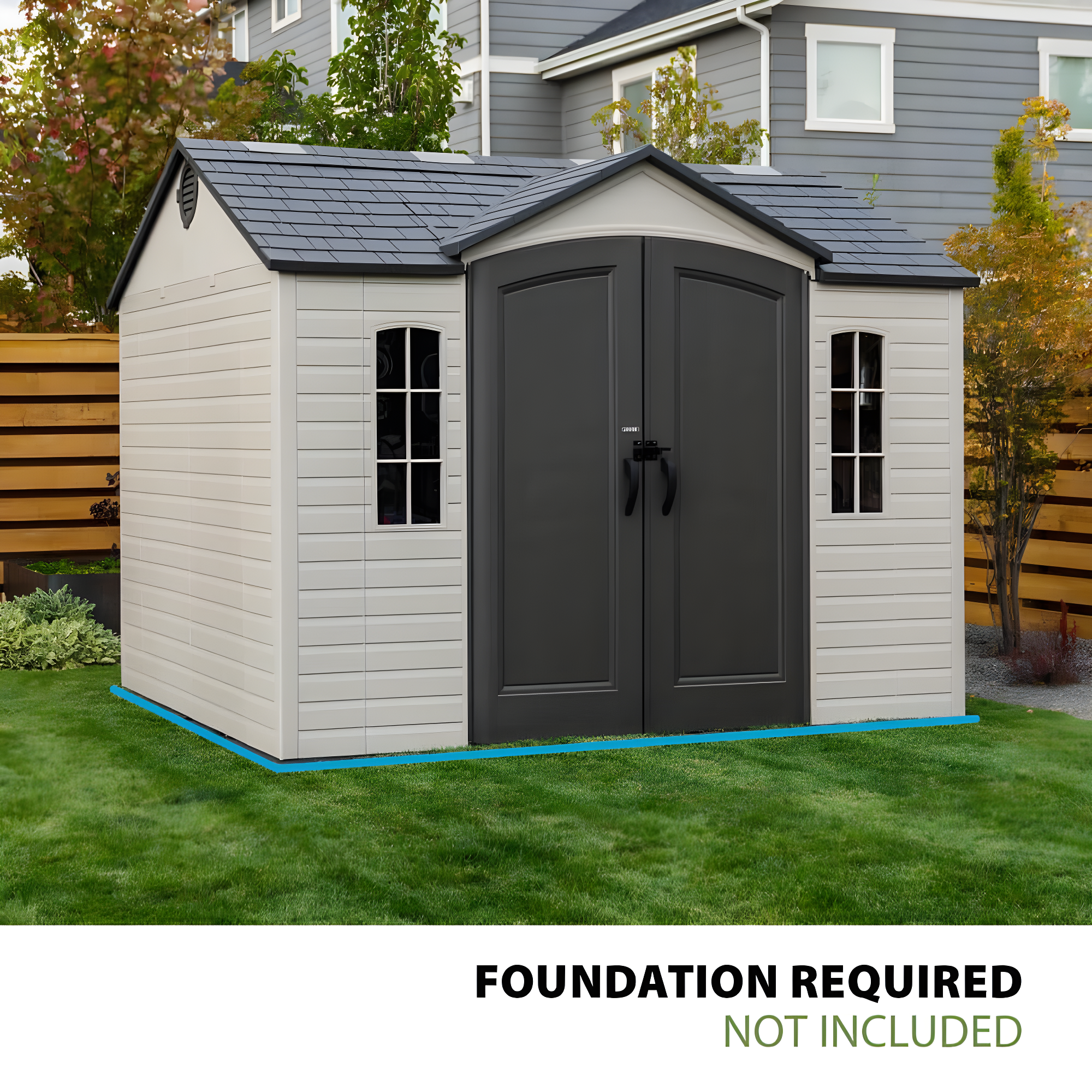 Lifetime 10 Ft. x 8 Ft. High-Density Polyethylene Outdoor Storage Shed with Steel-Reinforced Construction & Reviews | Wayfair