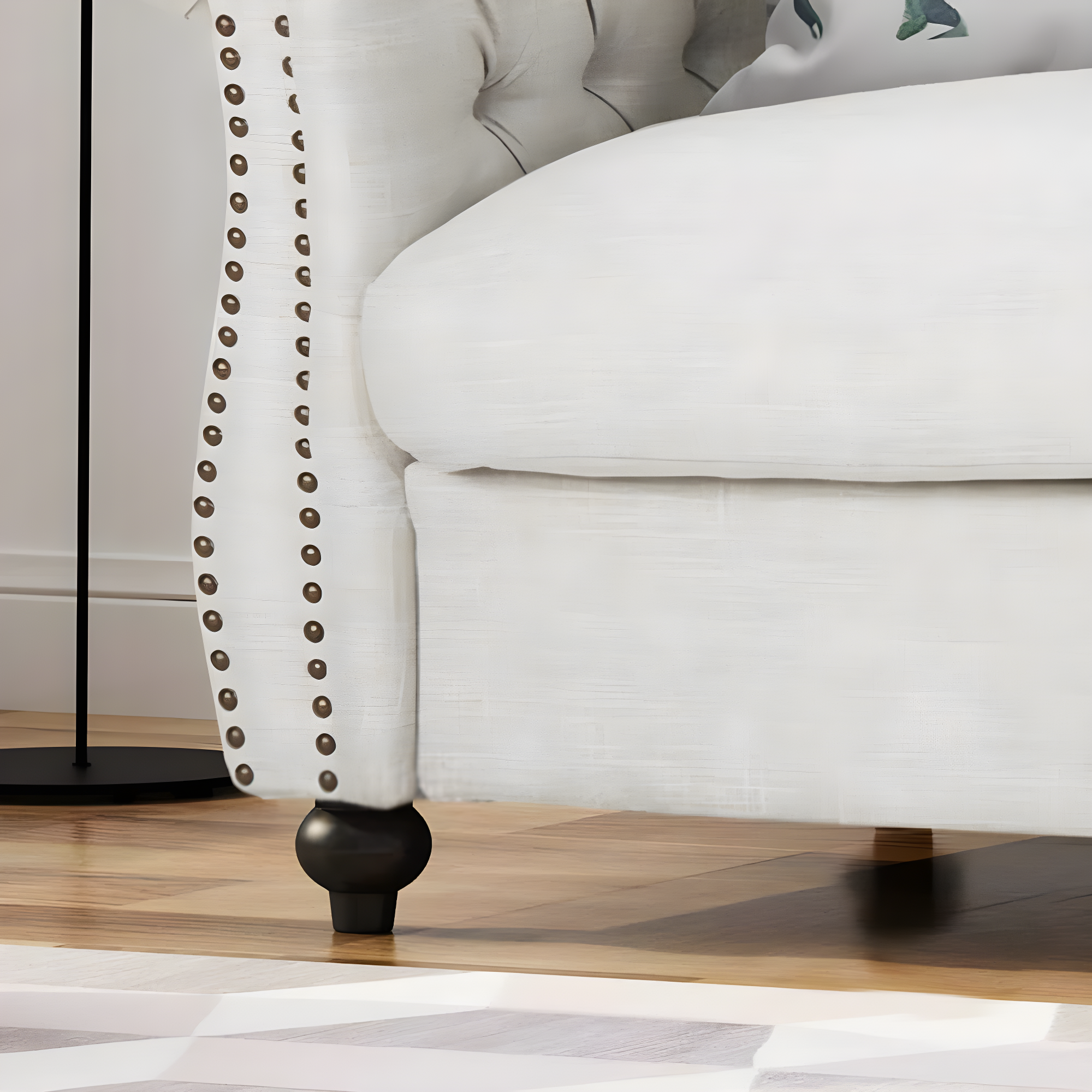Noble House Ember Interiors Aaniya Fabric Chesterfield Loveseat Sofa, Beige