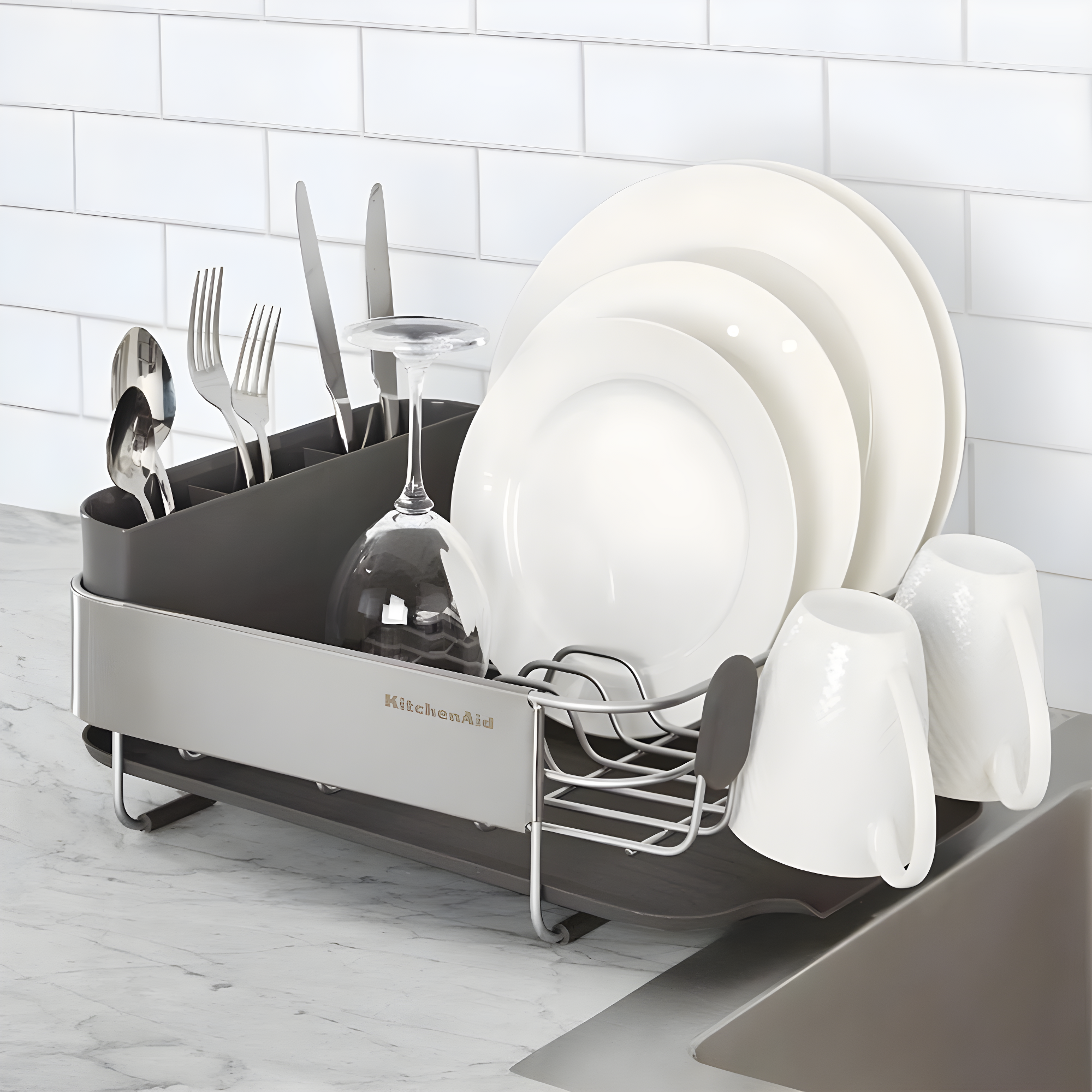 KitchenAid® Compact Stainless Steel Dish Rack, 16.06-Inch