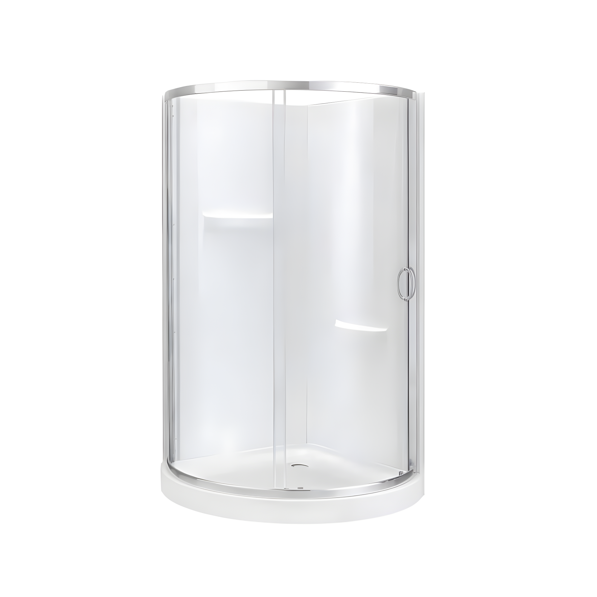 OVE Decors Breeze 33 in. Framed Round Shower Kit w/ Clear Glass, Base, Wall