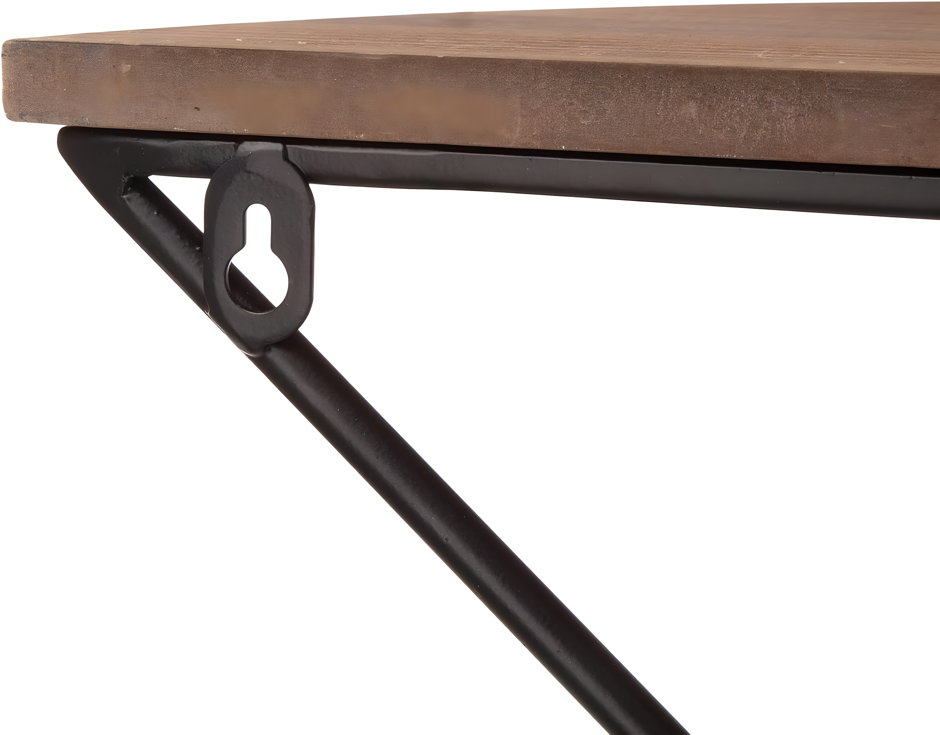 Glitzhome  Set of 2 Firwood Metal Farmhouse Half-round Floating Wall Shelf Natural