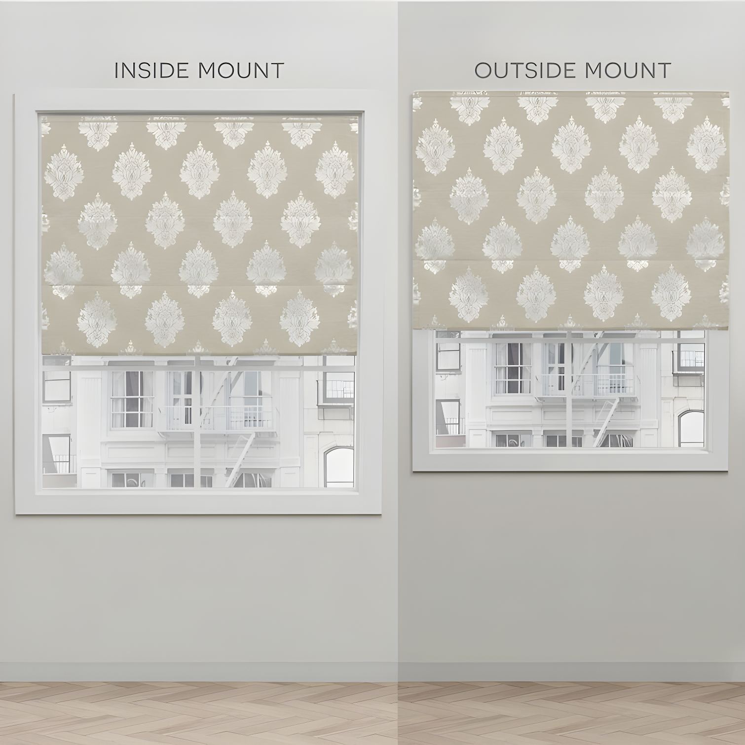 Amalgamated Textiles Exclusive Home Marseilles Damask 100% Blackout Roman Shade