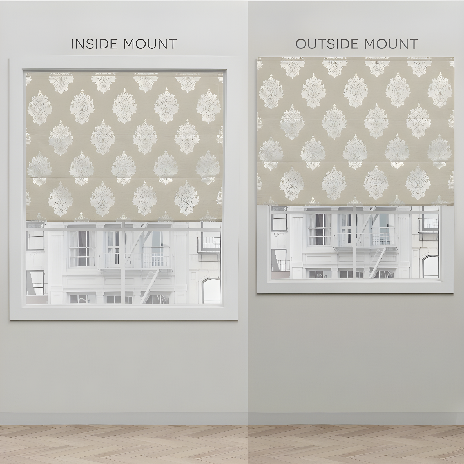 Amalgamated Textiles Exclusive Home Marseilles Damask 100% Blackout Roman Shade