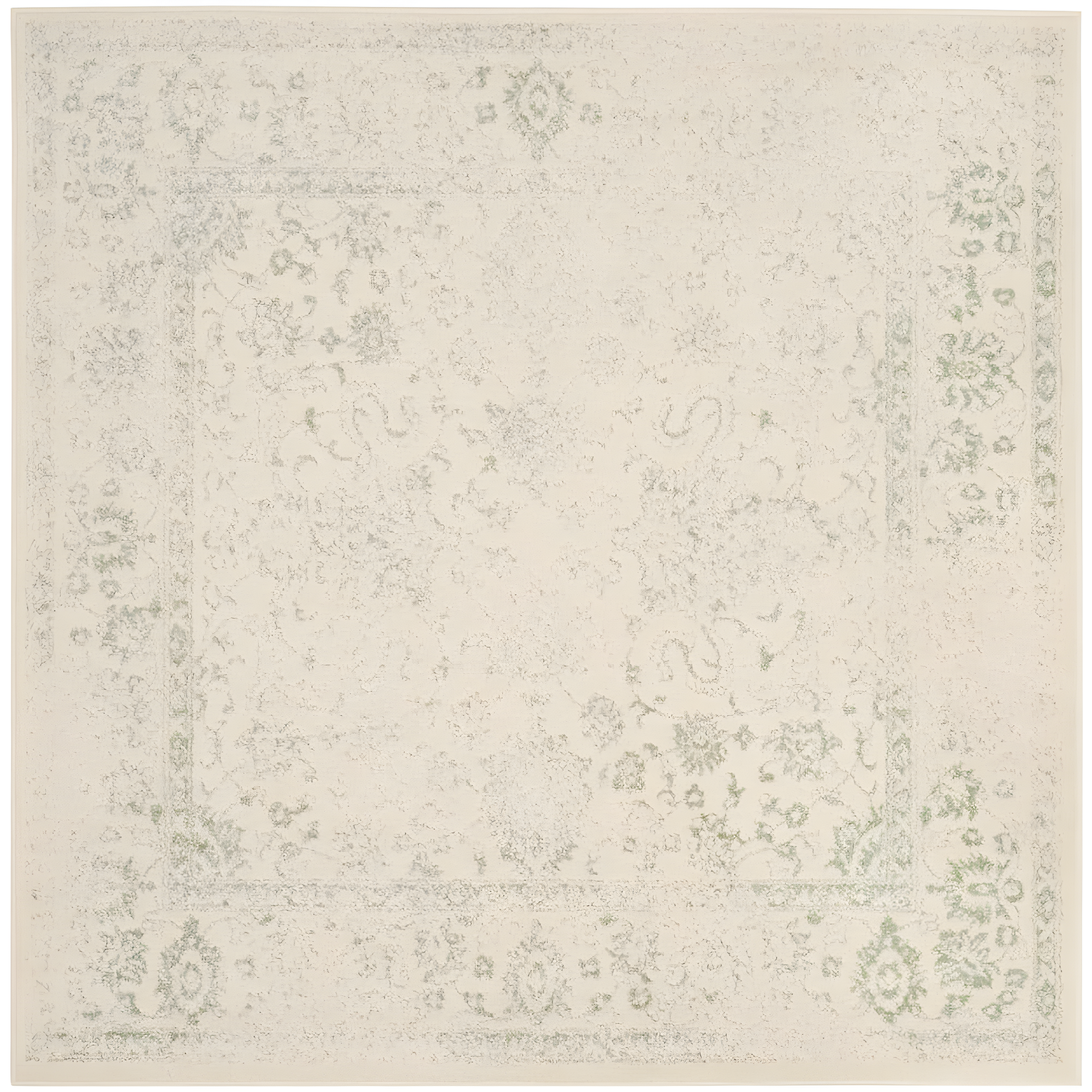 Adirondack ADR109 Machine Made Indoor Area Rug - Ivory/Sage - 6'x6' - Safavieh
