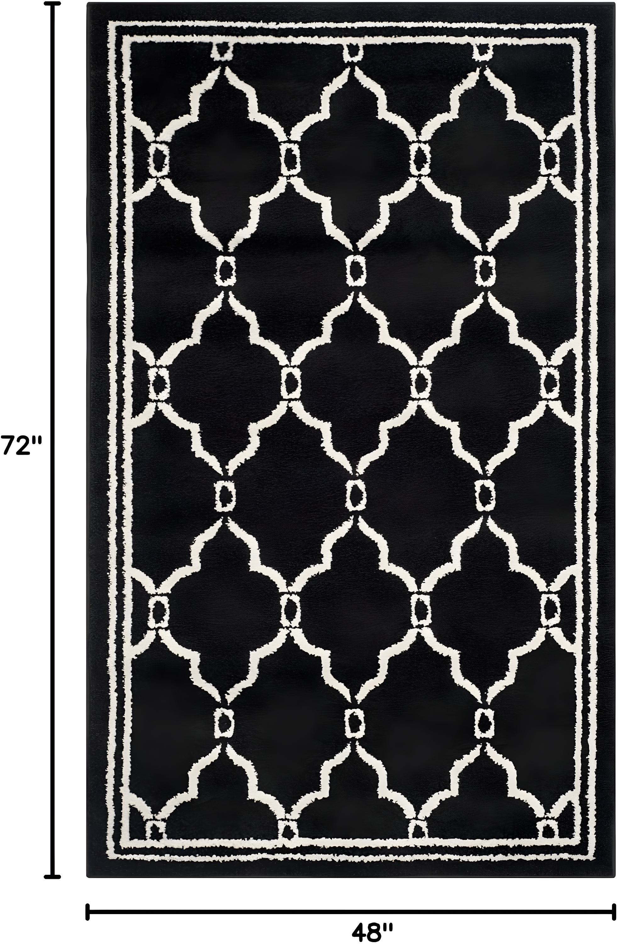 Amherst AMT414 Power Loomed Indoor Area Rug - Anthracite/Ivory - 4'x6' - Safavieh