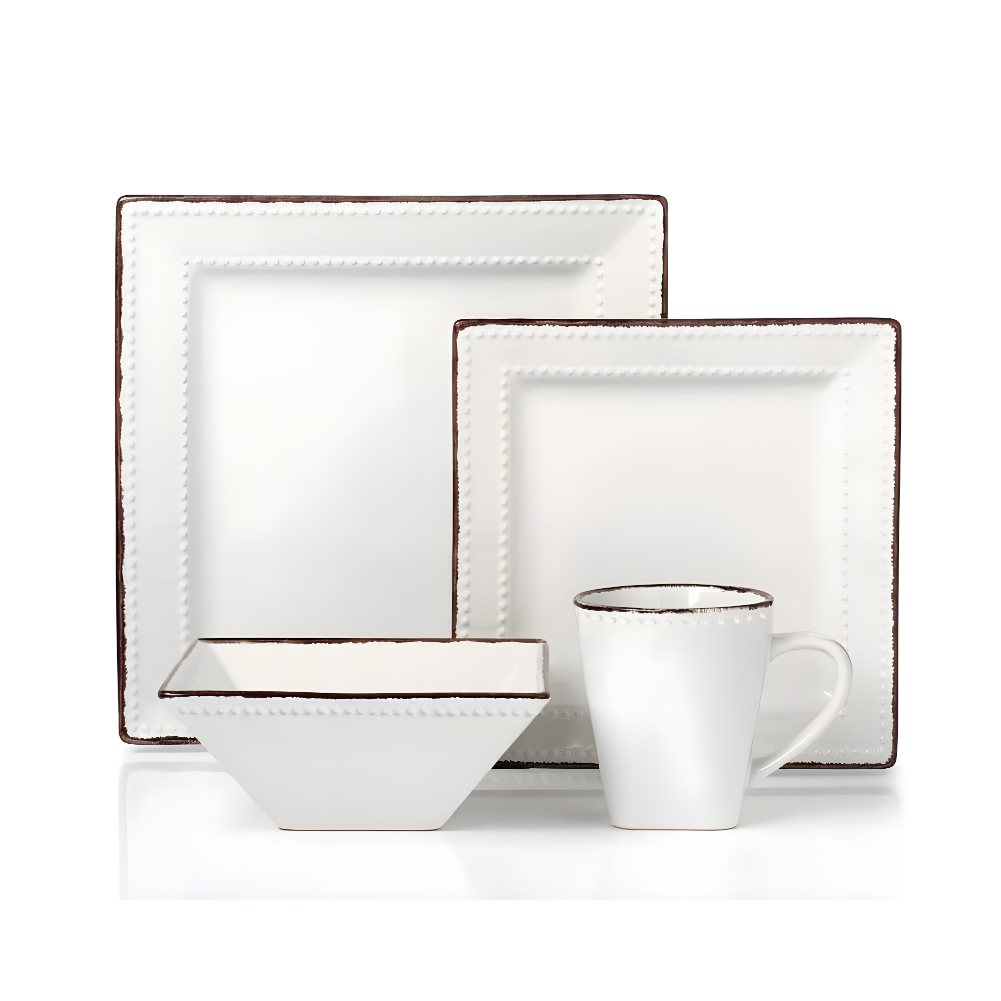 16 Piece Stoneware Dinnerware Set - Service for 4