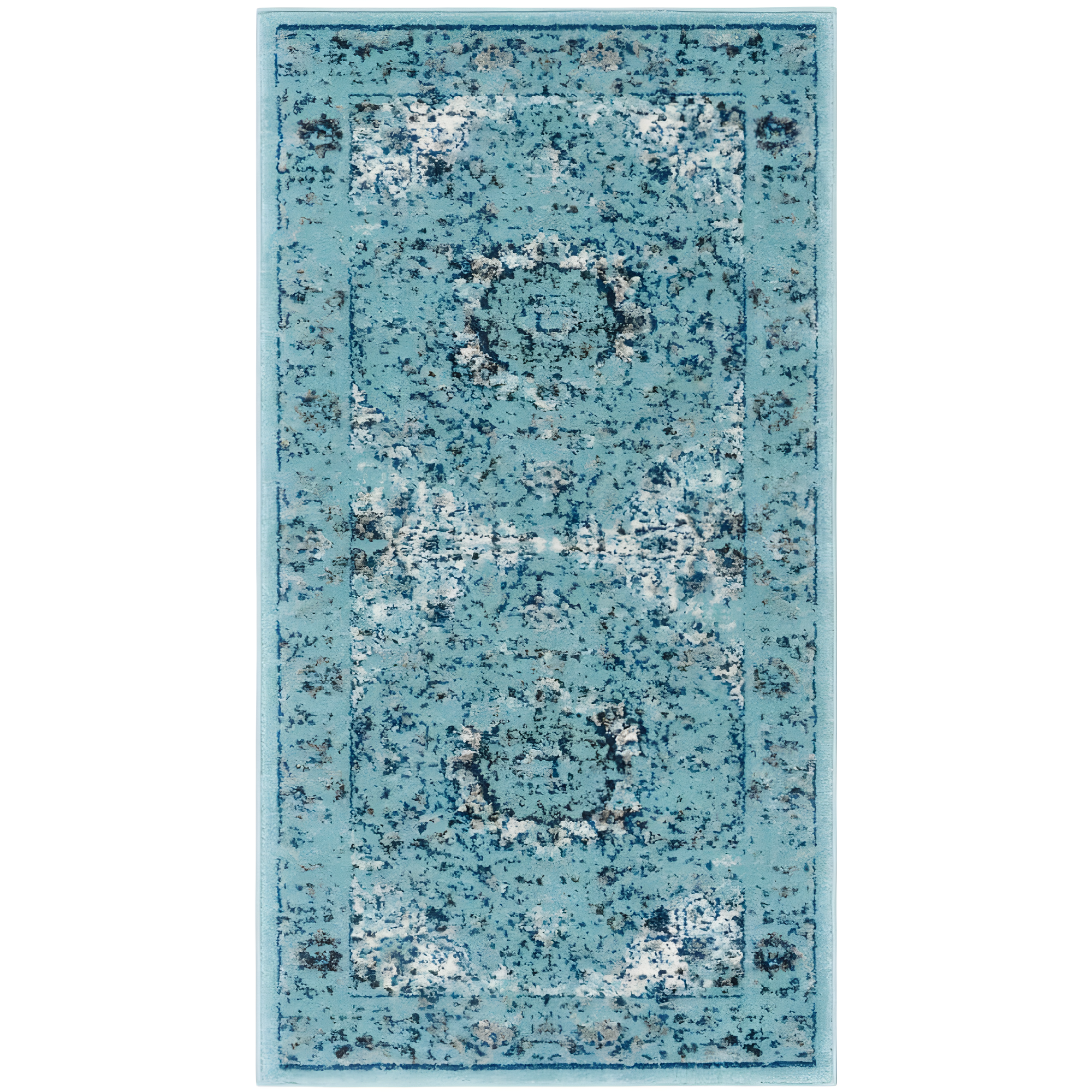 Evoke EVK220 Power Loomed Accent Rug - Light Blue/Light Blue - 2'2"x4' - Safavieh.