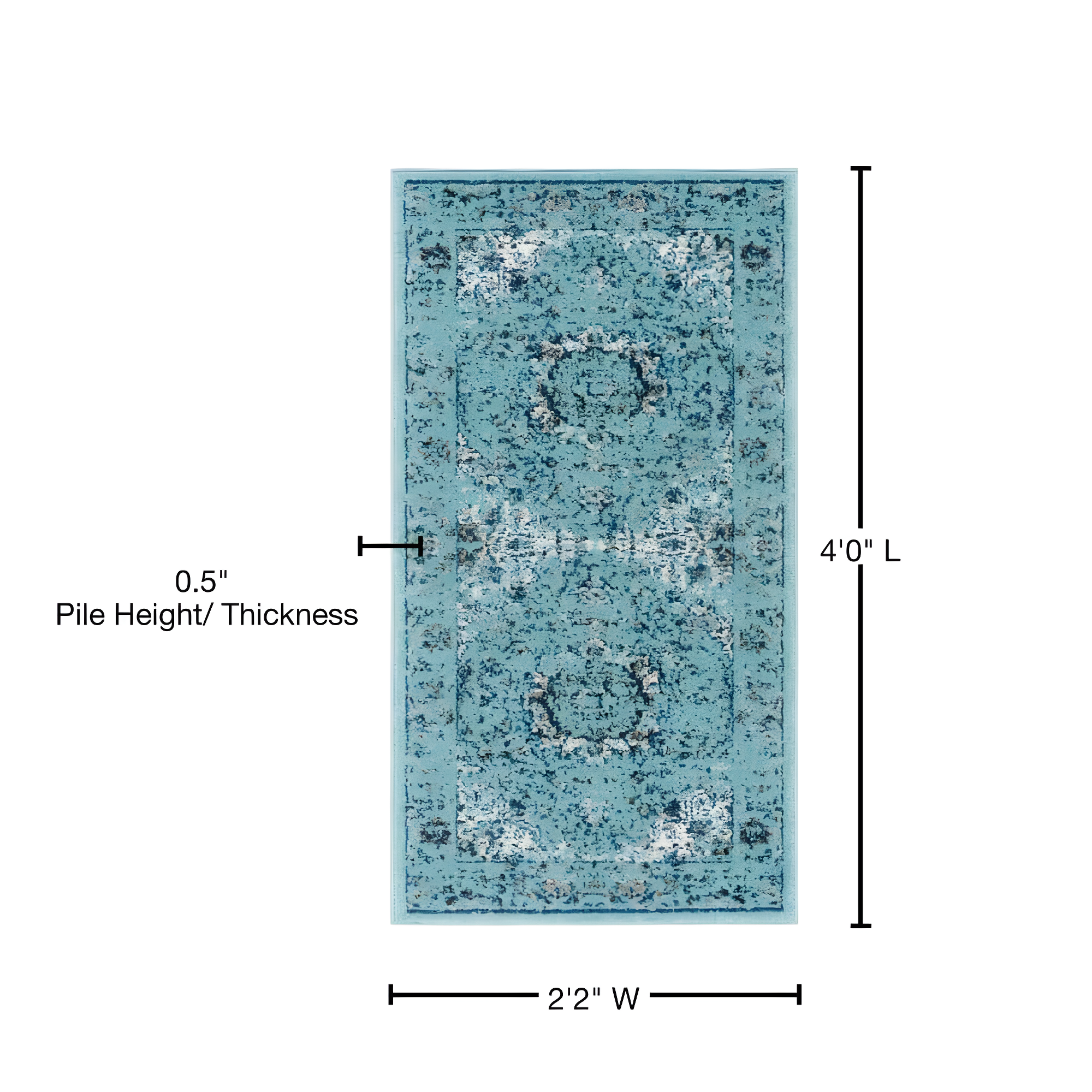 Evoke EVK220 Power Loomed Accent Rug - Light Blue/Light Blue - 2'2"x4' - Safavieh.
