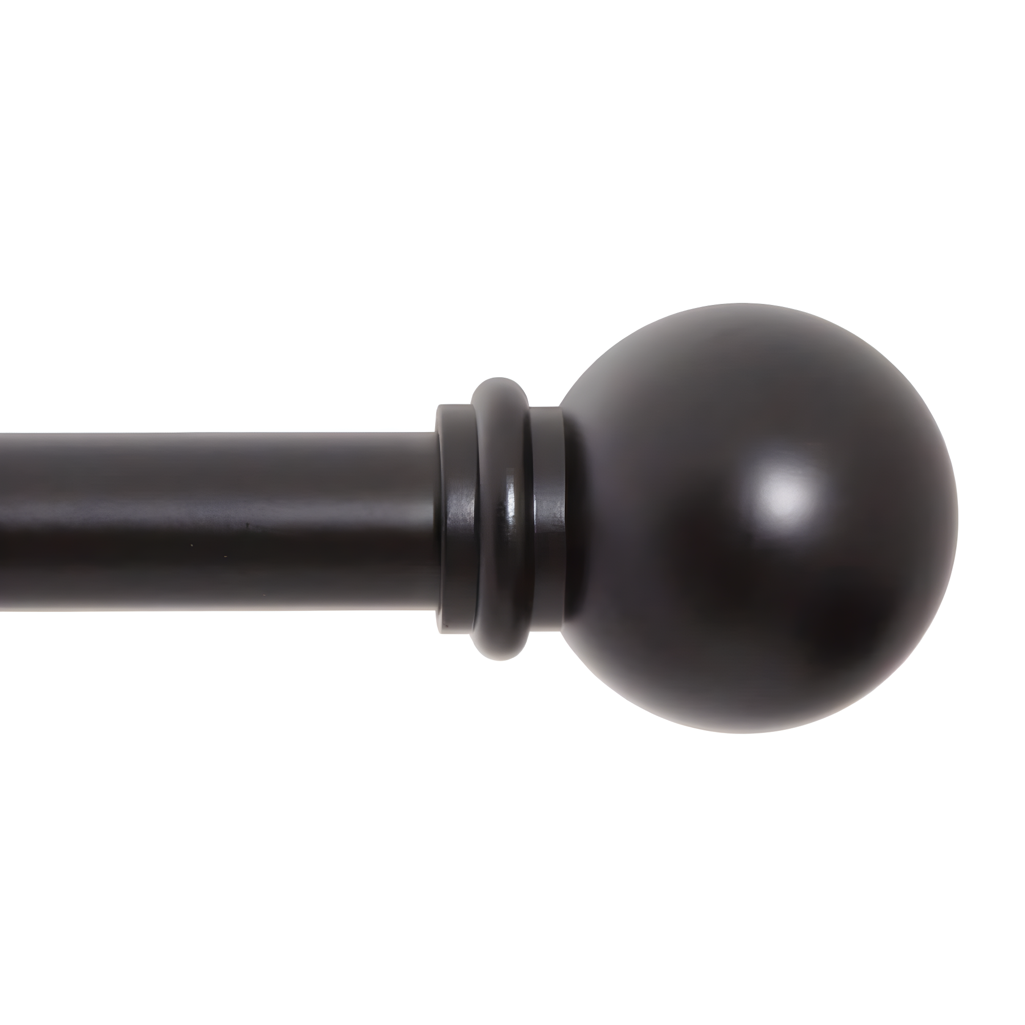 Kenney Chelsea 5/8" Matte Black Single Curtain Rod, 28-48", Black
