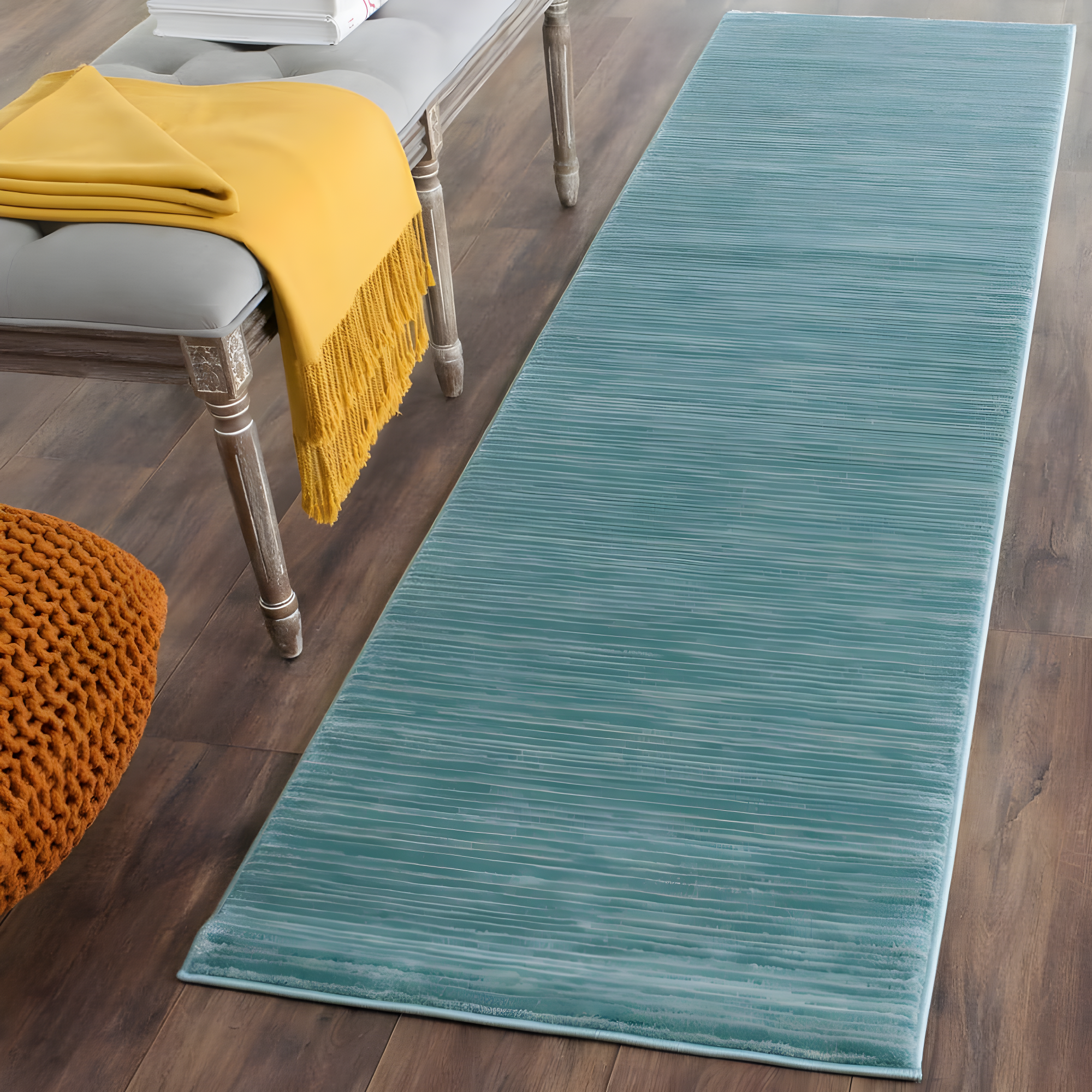 Vision VSN606 Power Loomed Indoor Runner Rug - Aqua - 2'2"x8' - Safavieh