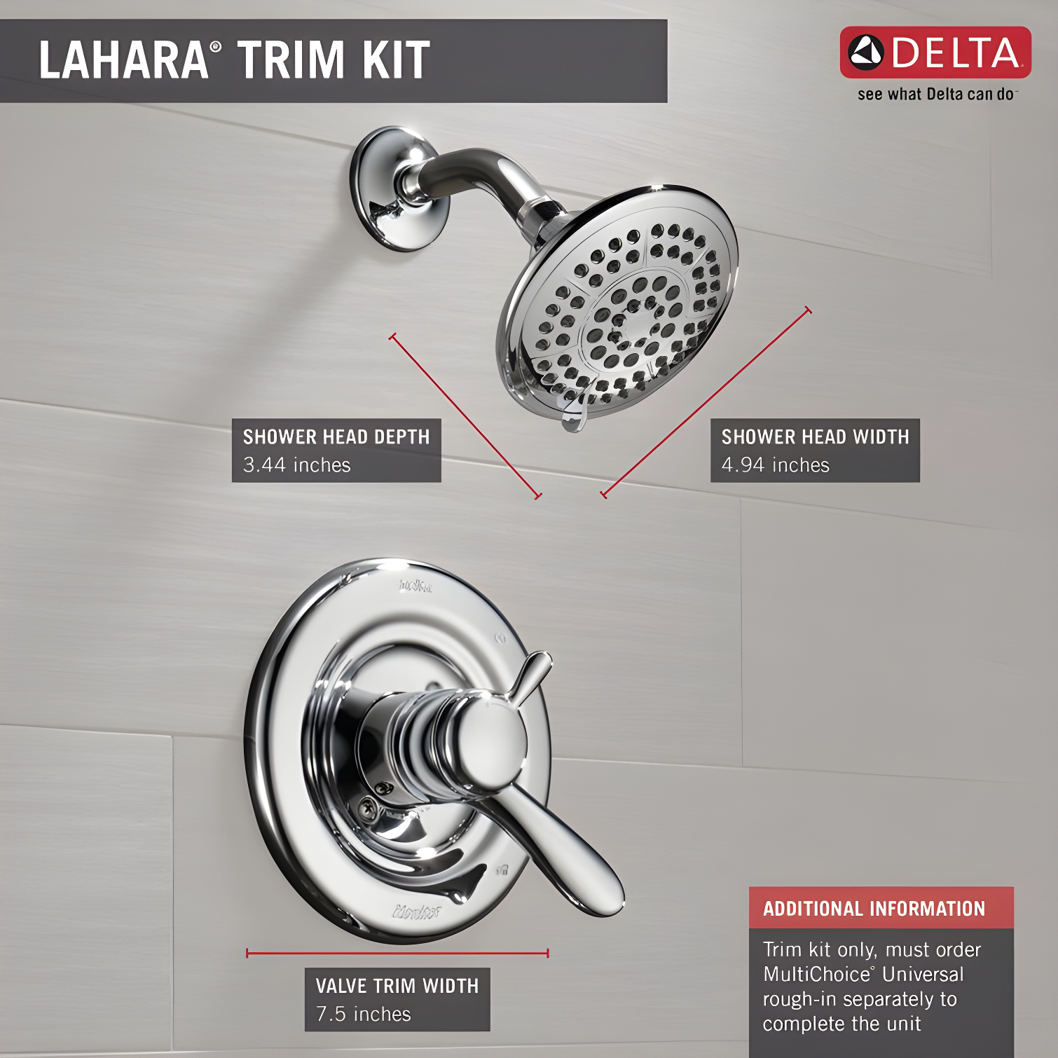 Lahara 17 Series Dual-Function Shower Faucet Set, Shower Handle Trim Kit