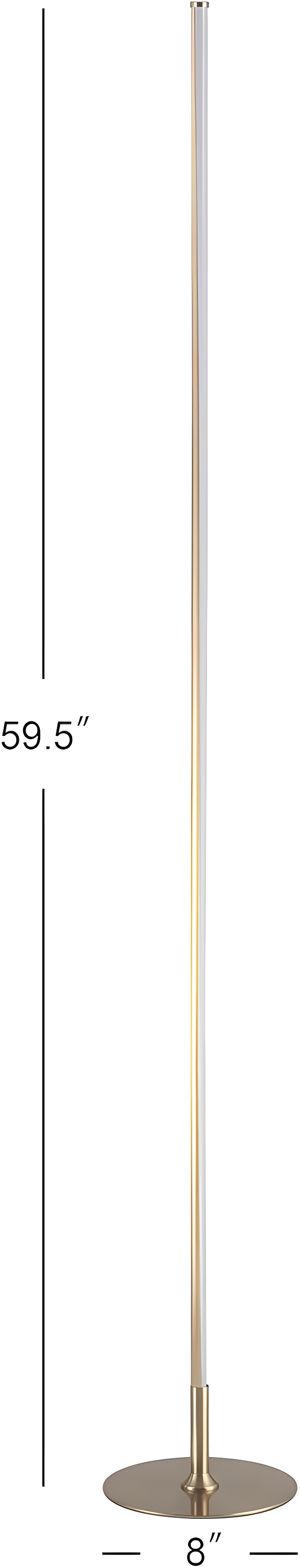 JONATHAN Y Iris 59.5" LED Integrated Floor Lamp, Gold, JYL7007B