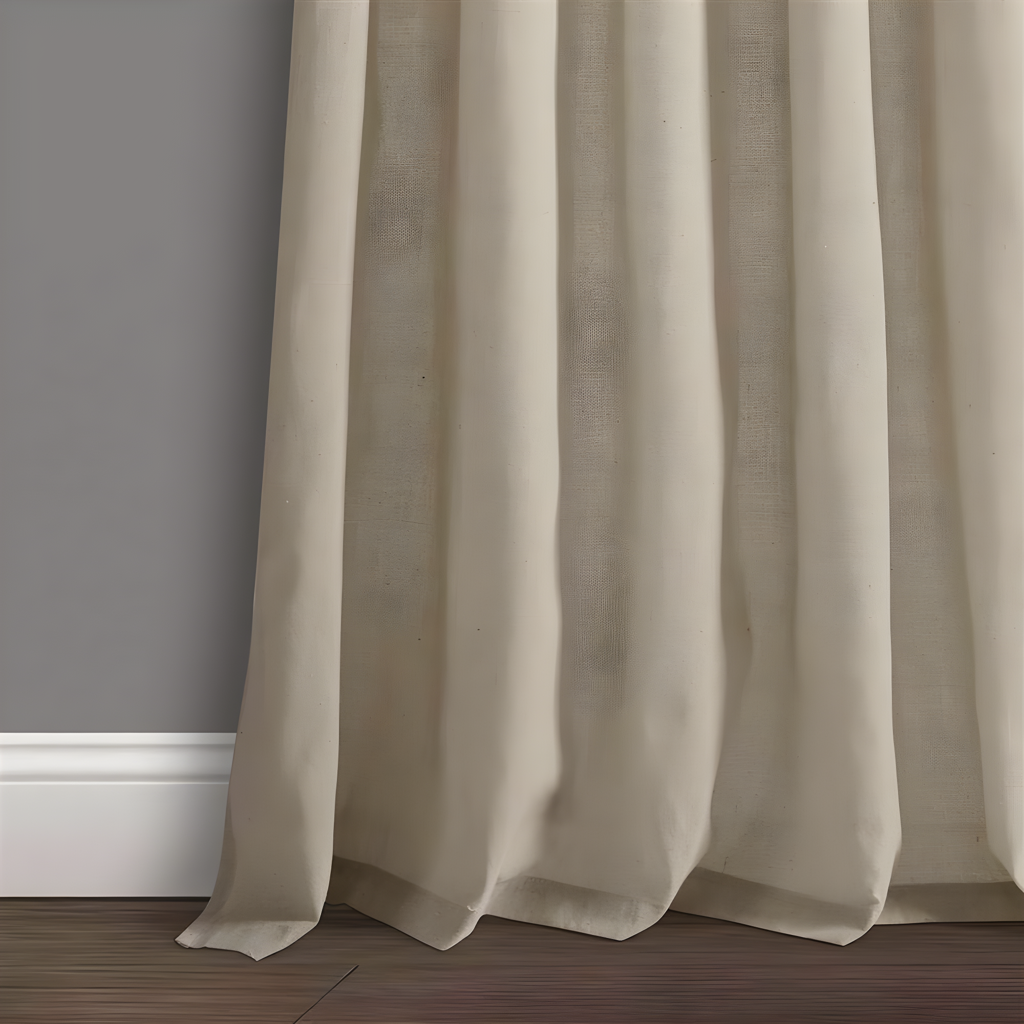 Burlap Knotted Tab Top Semi Sheer Curtain Pair (Set of 2)