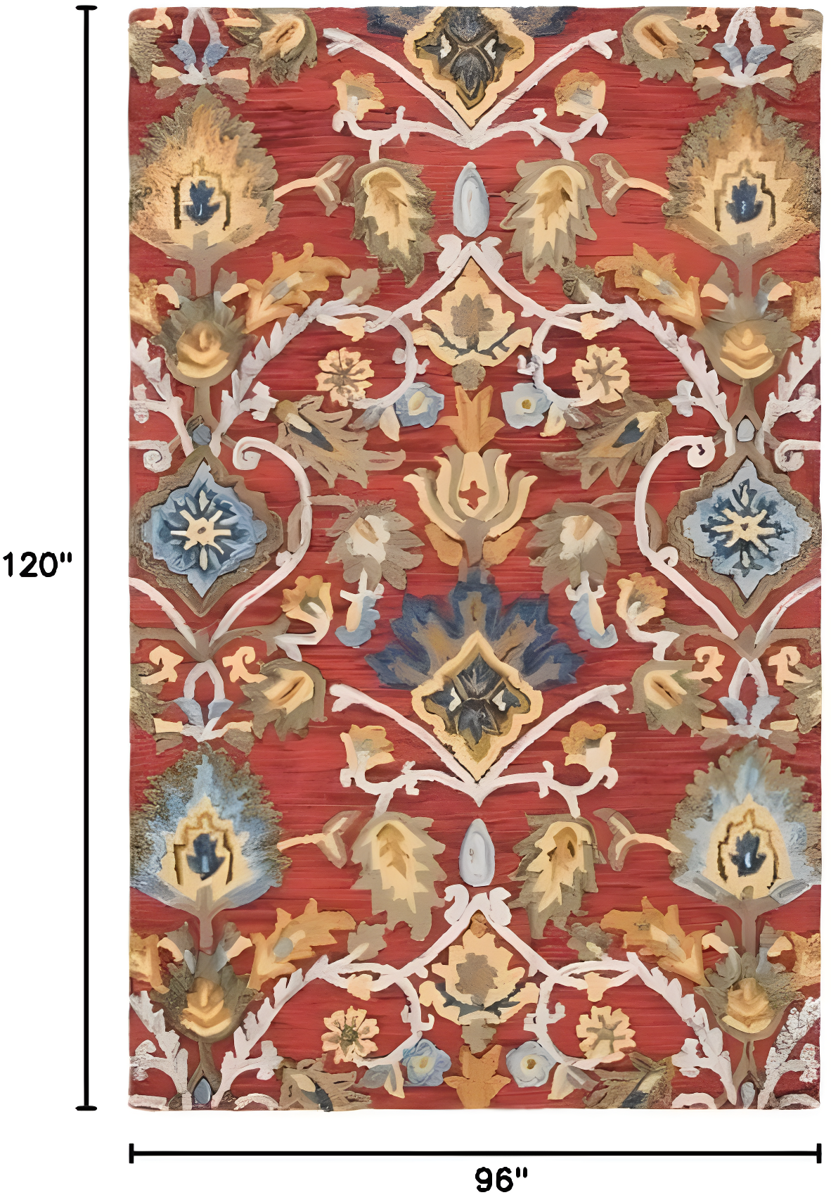 Blossom BLM402 Hand Tufted Area Rug - Red/Multi - 8'x10' - Safavieh.