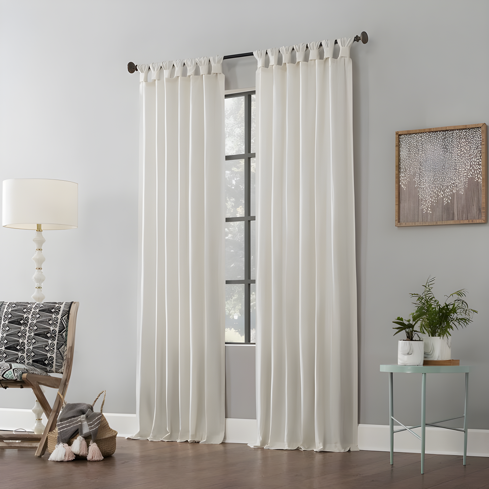 August Grove® Archaeo Sarro Washed Cotton Semi-Sheer Tab Top Curtain Panel