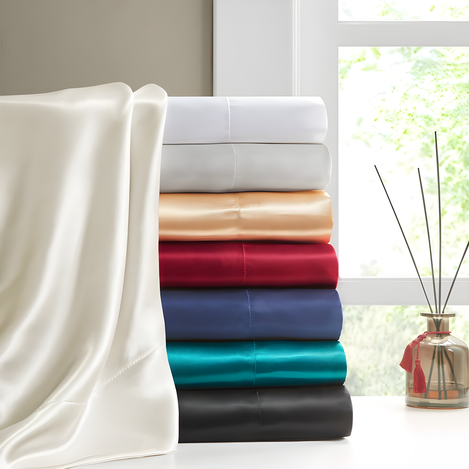 Madison Park Essentials Satin Luxury 2PC Pillowcases (Set of 2)