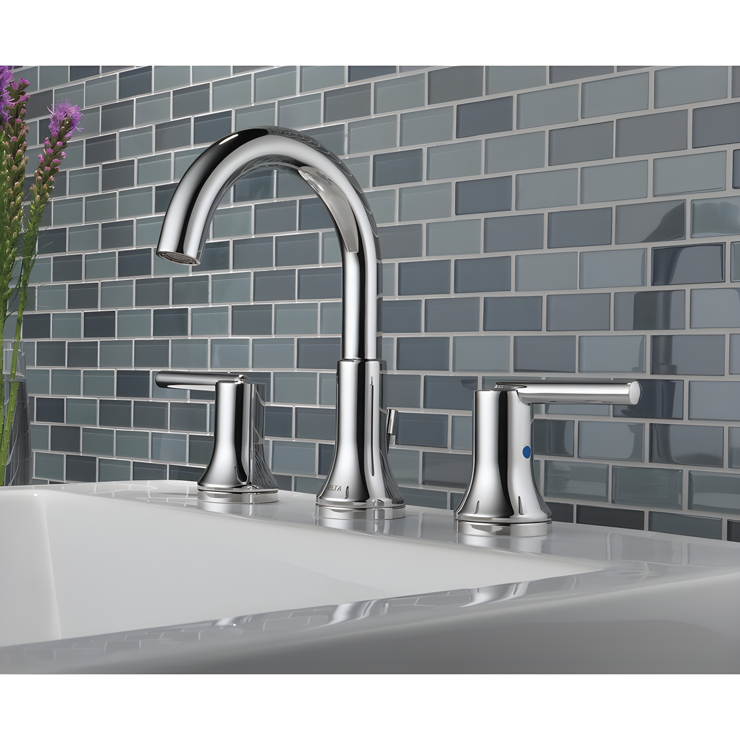 Trinsic Widespread Bathroom Faucet 3 Hole, 2-handle Bathroom Sink Faucet with Drain Assembly