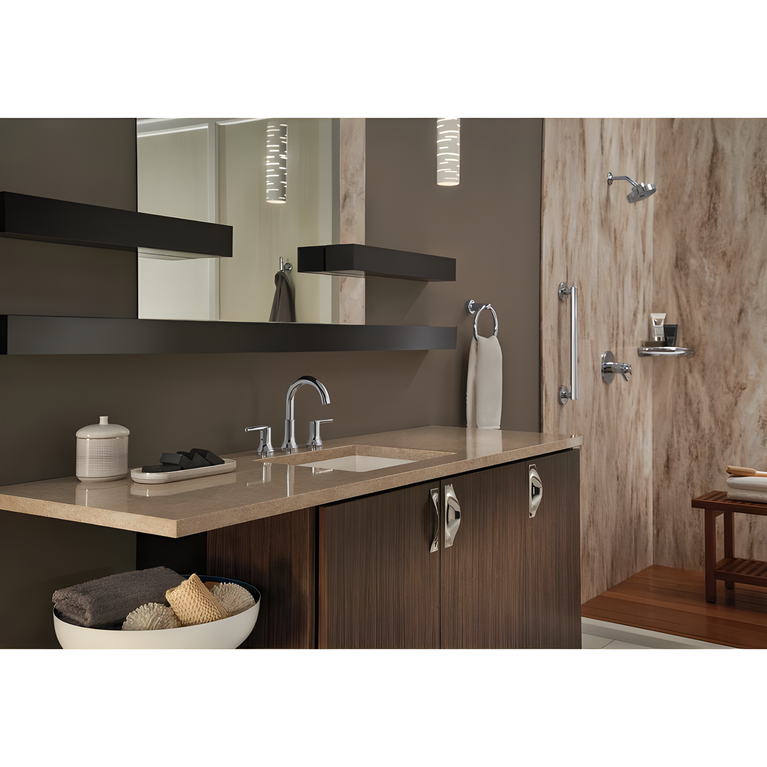 Trinsic Widespread Bathroom Faucet 3 Hole, 2-handle Bathroom Sink Faucet with Drain Assembly