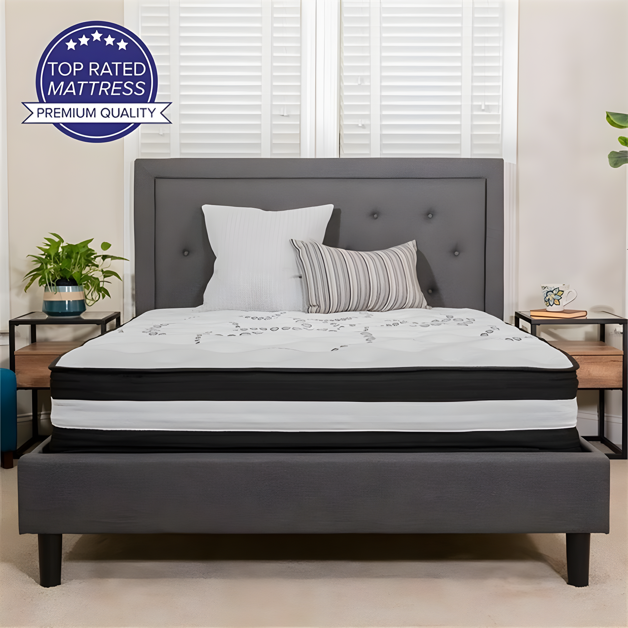 Flash Furniture Capri Comfortable Sleep 10 Inch CertiPUR-US Certified Hybrid Pocket Spring Mattress, Full Mattress in a Box