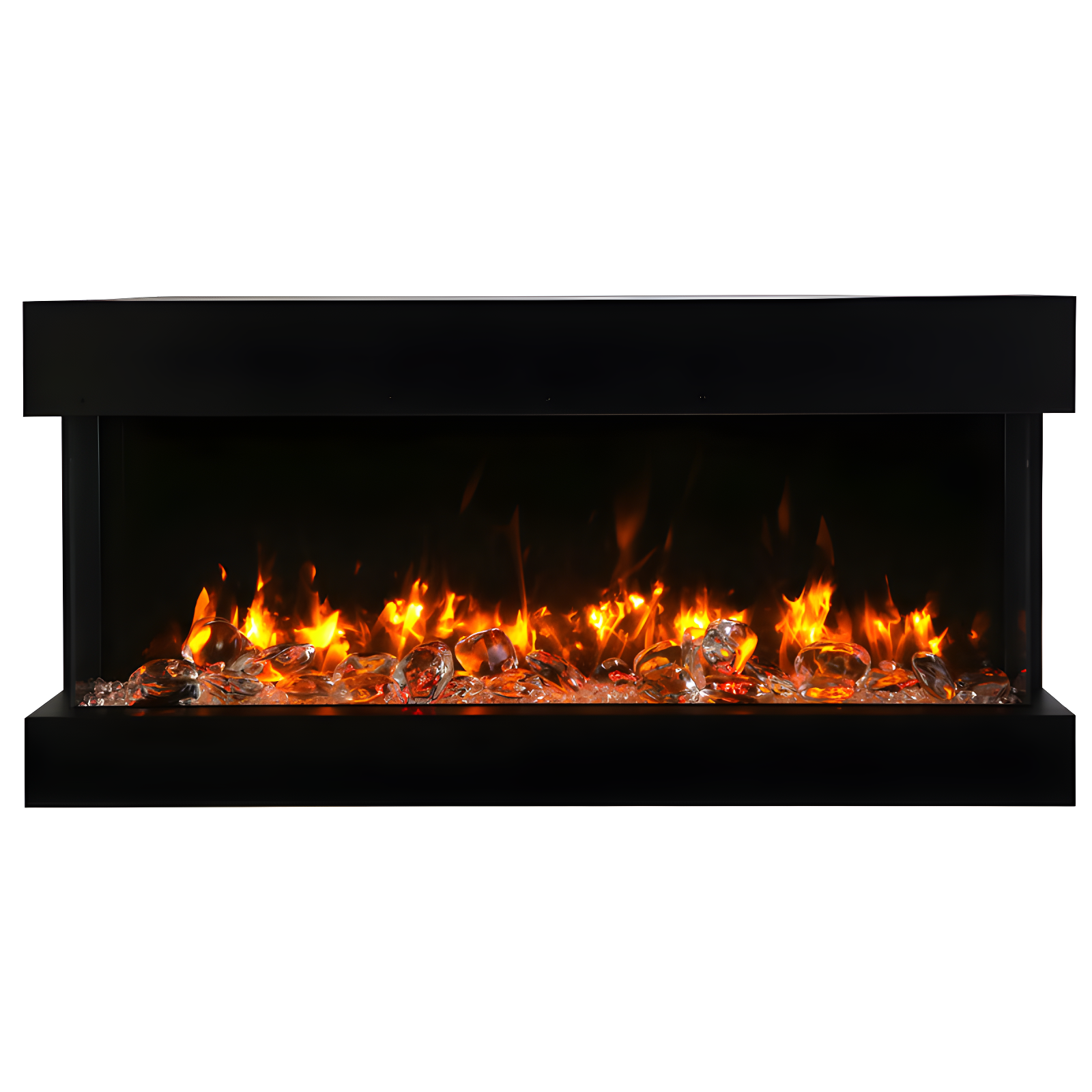 Amantii 72-TRU-VIEW-XL XT – 72″ Wide X 22″ In Height –3 Sided Glass / Indoor Or Outdoor Electric Fireplace