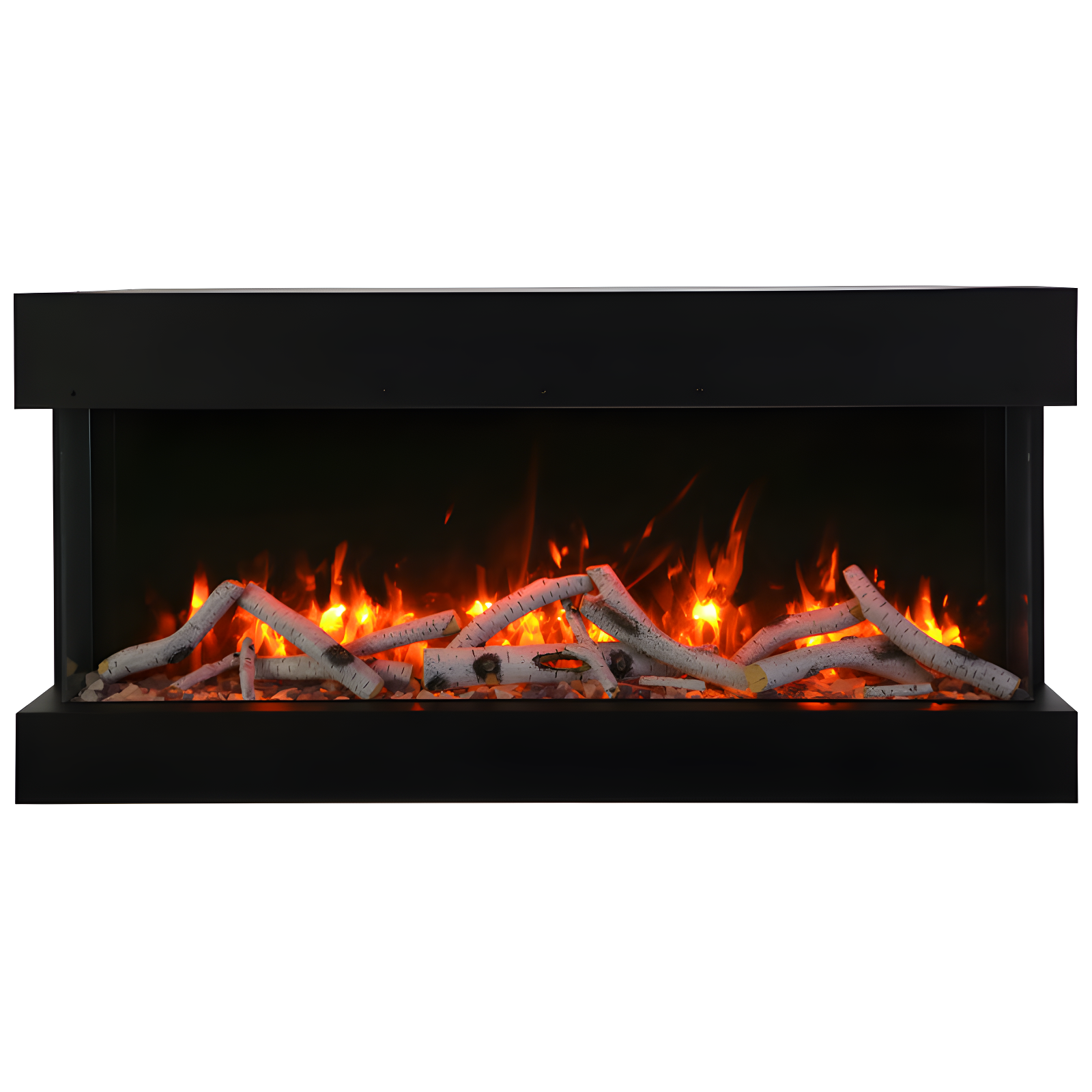 Amantii 72-TRU-VIEW-XL XT – 72″ Wide X 22″ In Height –3 Sided Glass / Indoor Or Outdoor Electric Fireplace